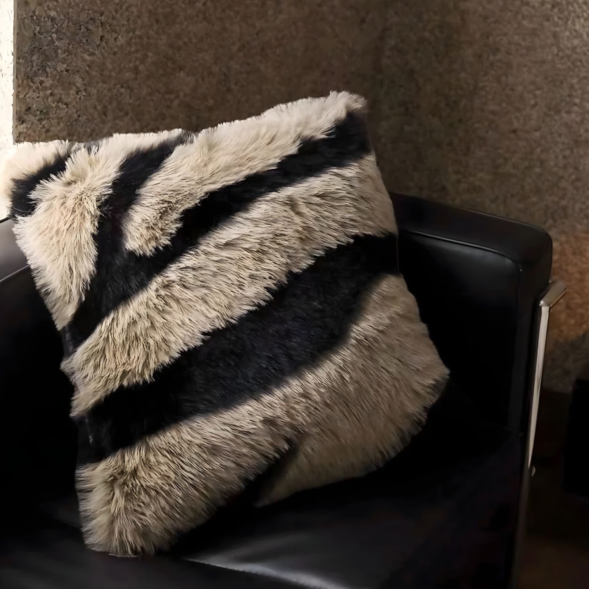 Picture of Fluffy Faux Fox Fur Throw Pillow | High-End Plush Cushion – Victoria Queen