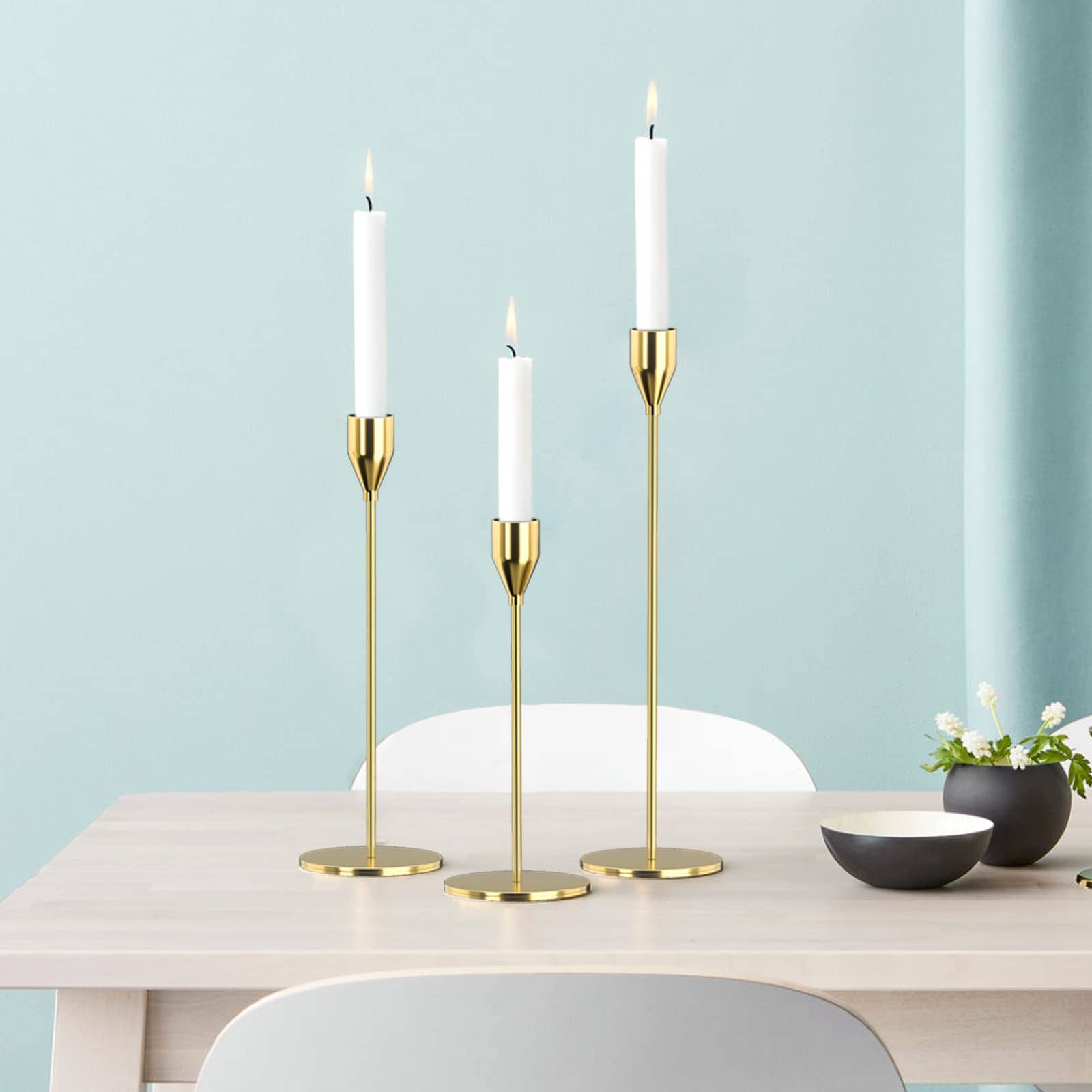 3 Piece Candle Holder Set Decor 