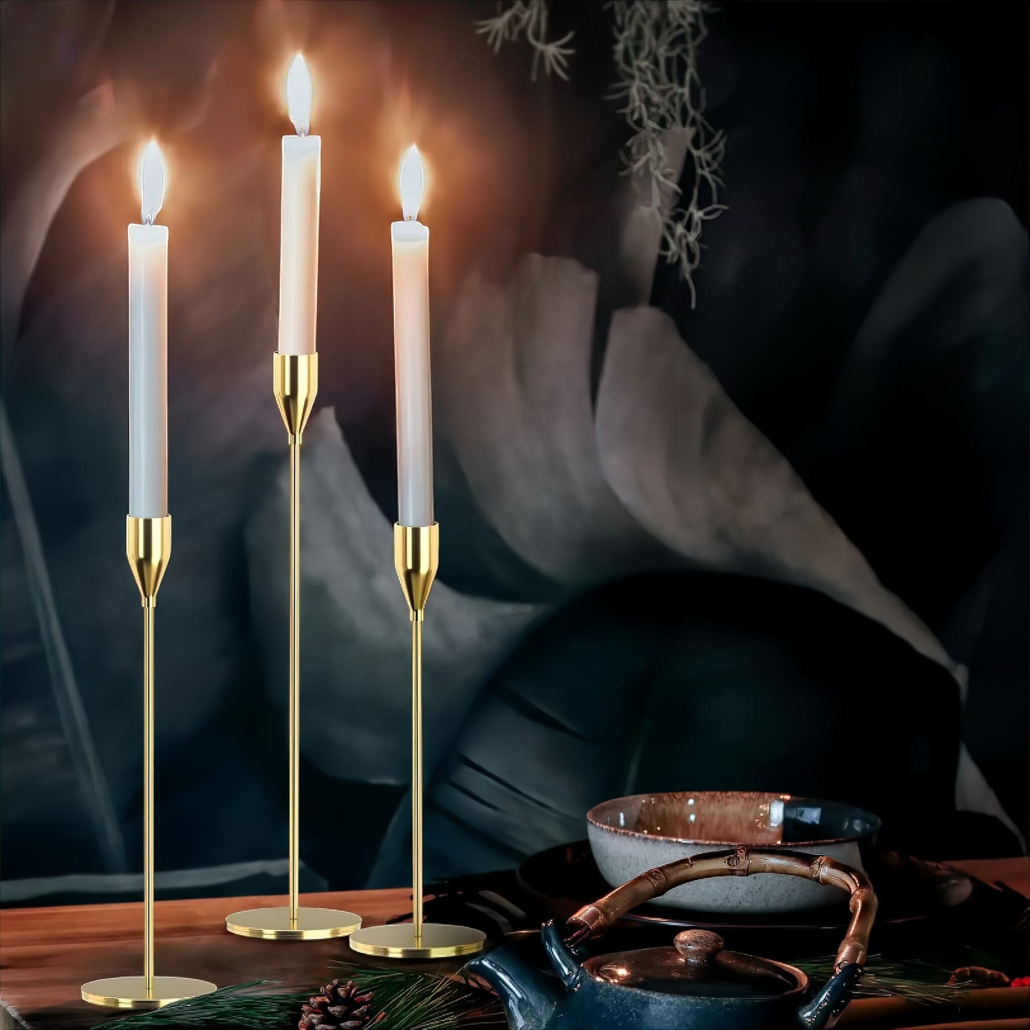 3 Piece Candle Holder Set Decor 