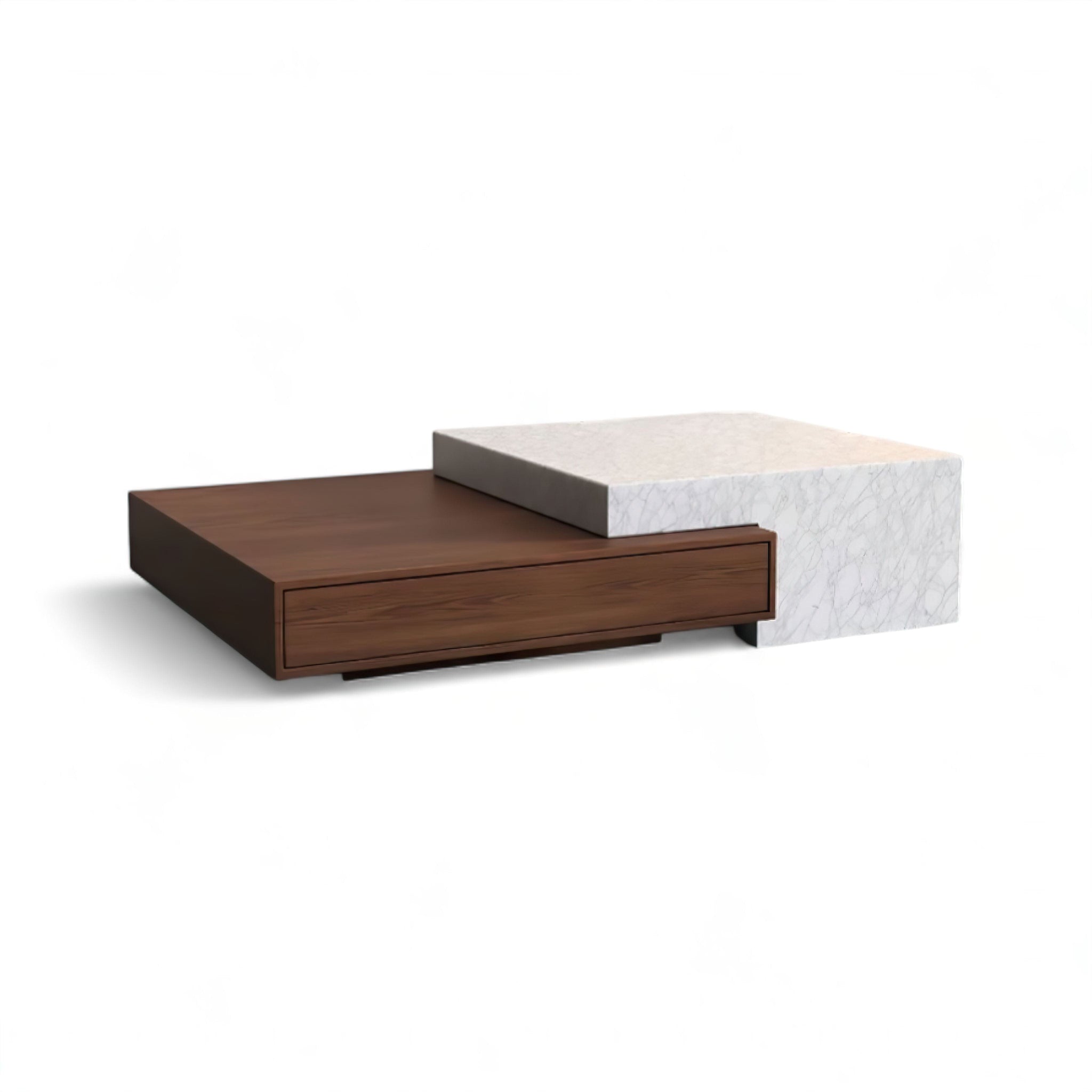 Alaric Marble Coffee Table - JS Tan + White 