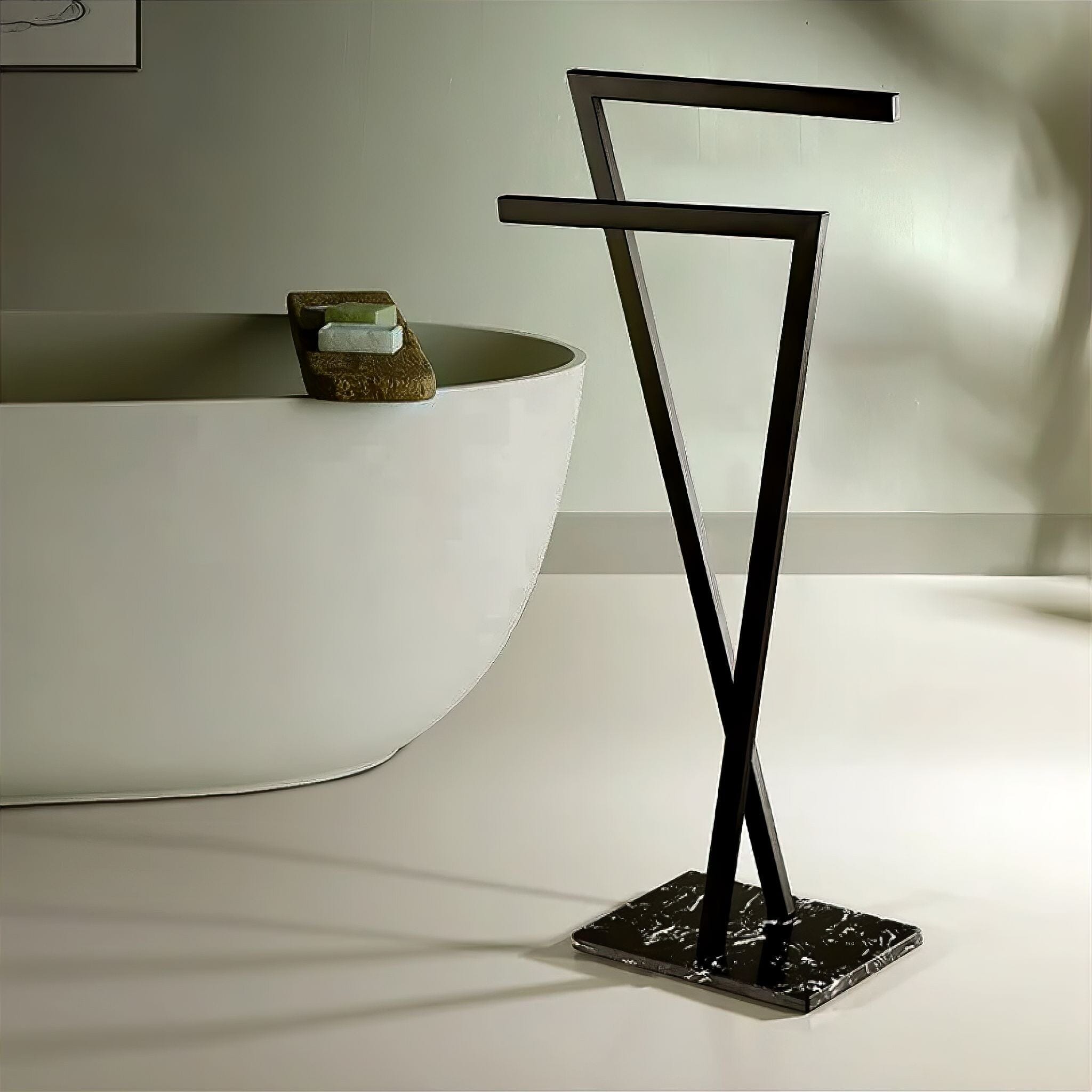 Light Luxury Movable Vertical Bathtub Towel Rack | Victoria Queen