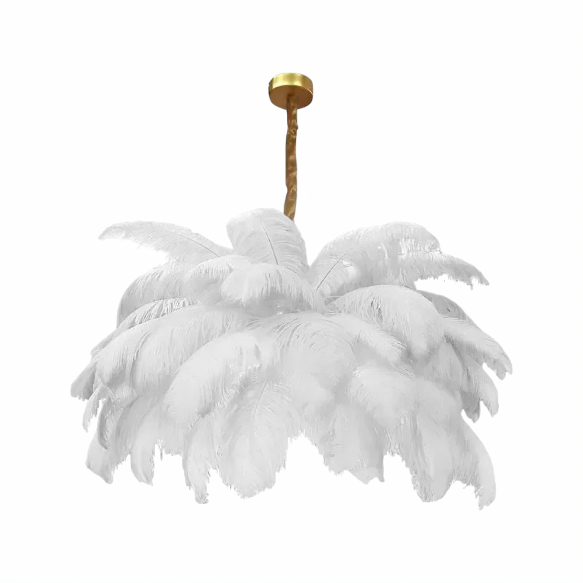 Amélie Feather Chandelier White 60cm ø 32 Feathers Warm White