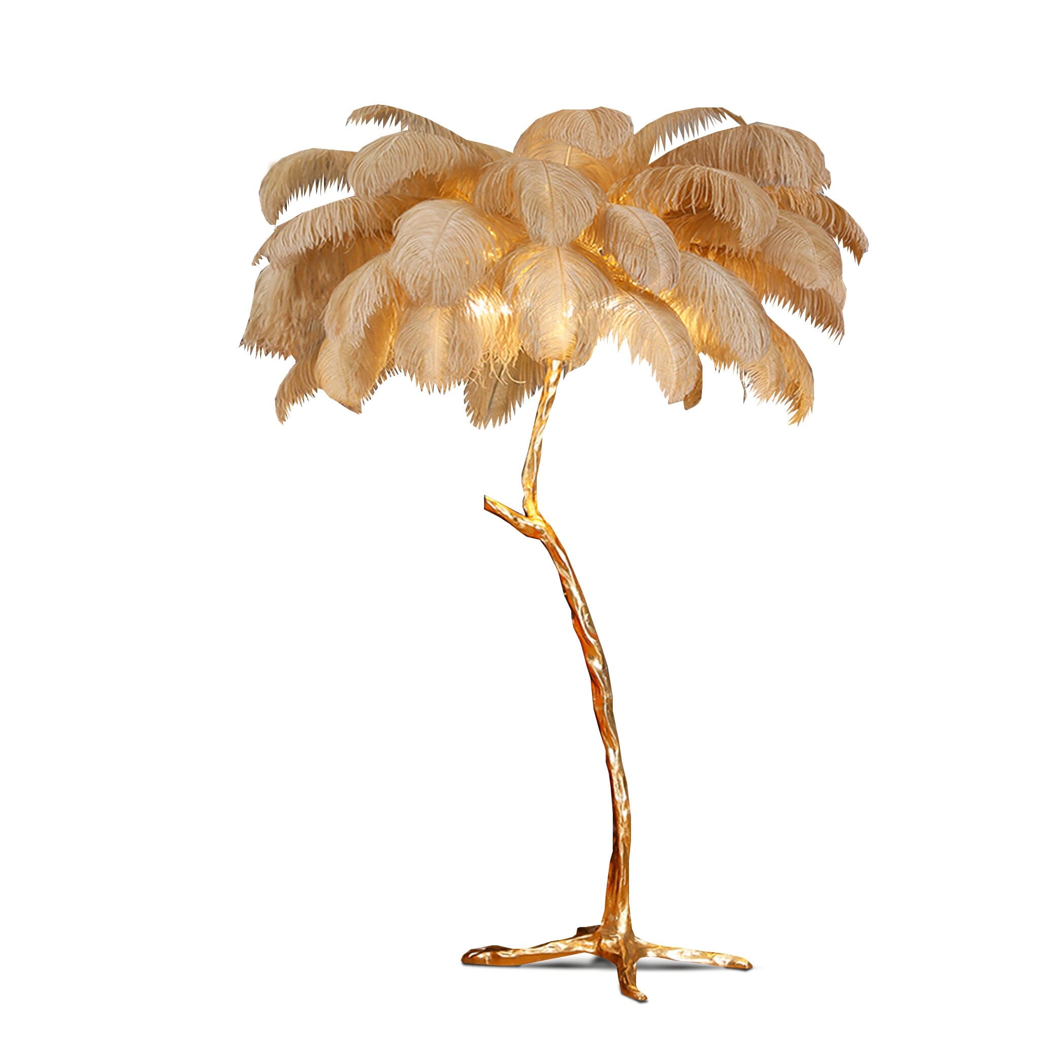 Amèlie Lamp Lamp Khaki 120cm H x 35 feathers 