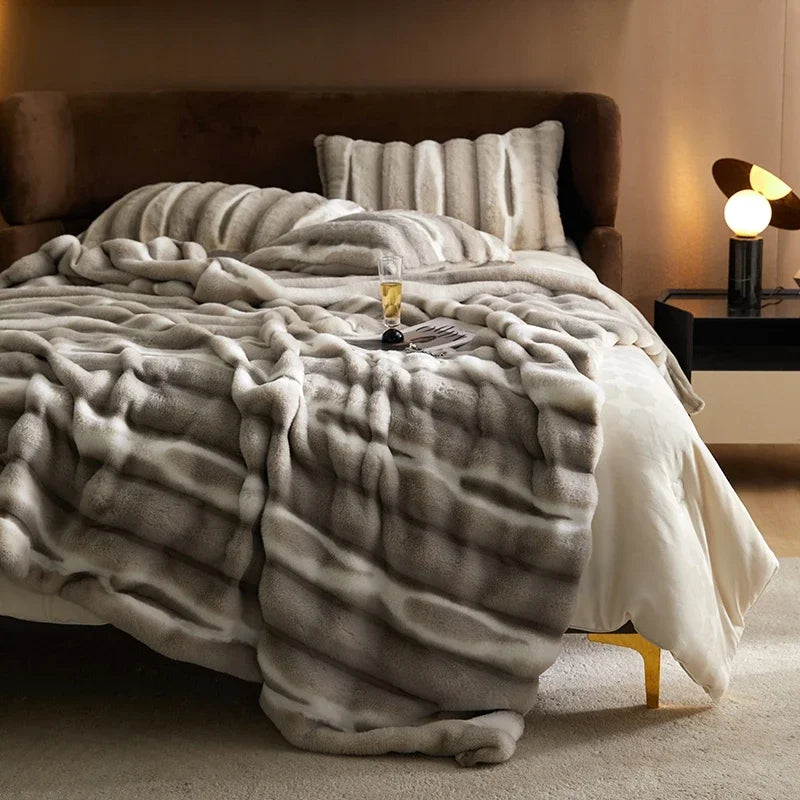 Ultra Soft Rabbit Fur Winter Blanket 