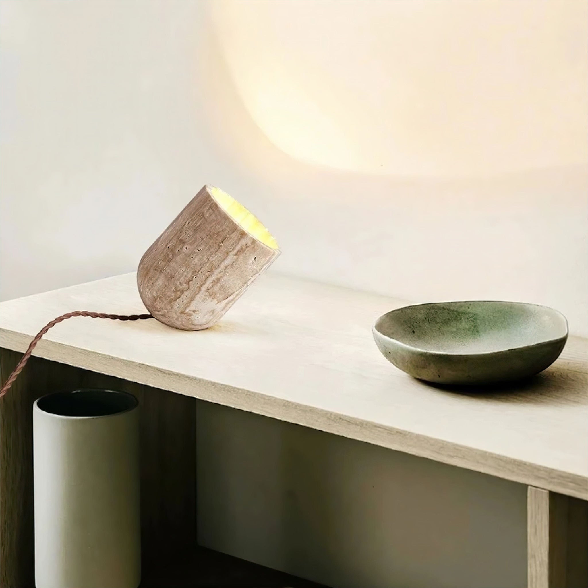 Ariane Travertine Lamp 