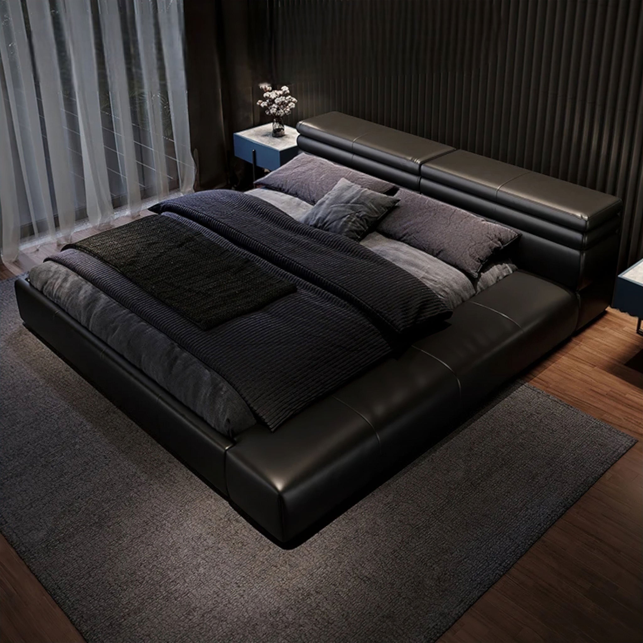 Minimalist Black Modern Bed | Victoria Queen