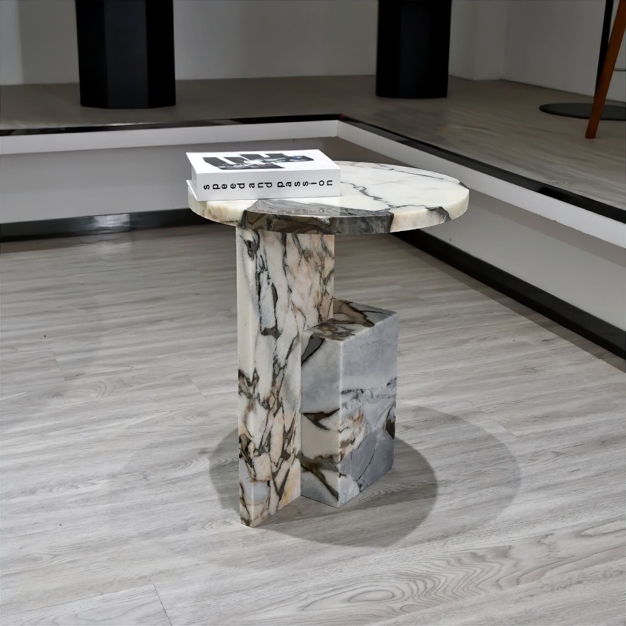 Modern Nordic Style Natural Stone Side Table | Victoria Queen