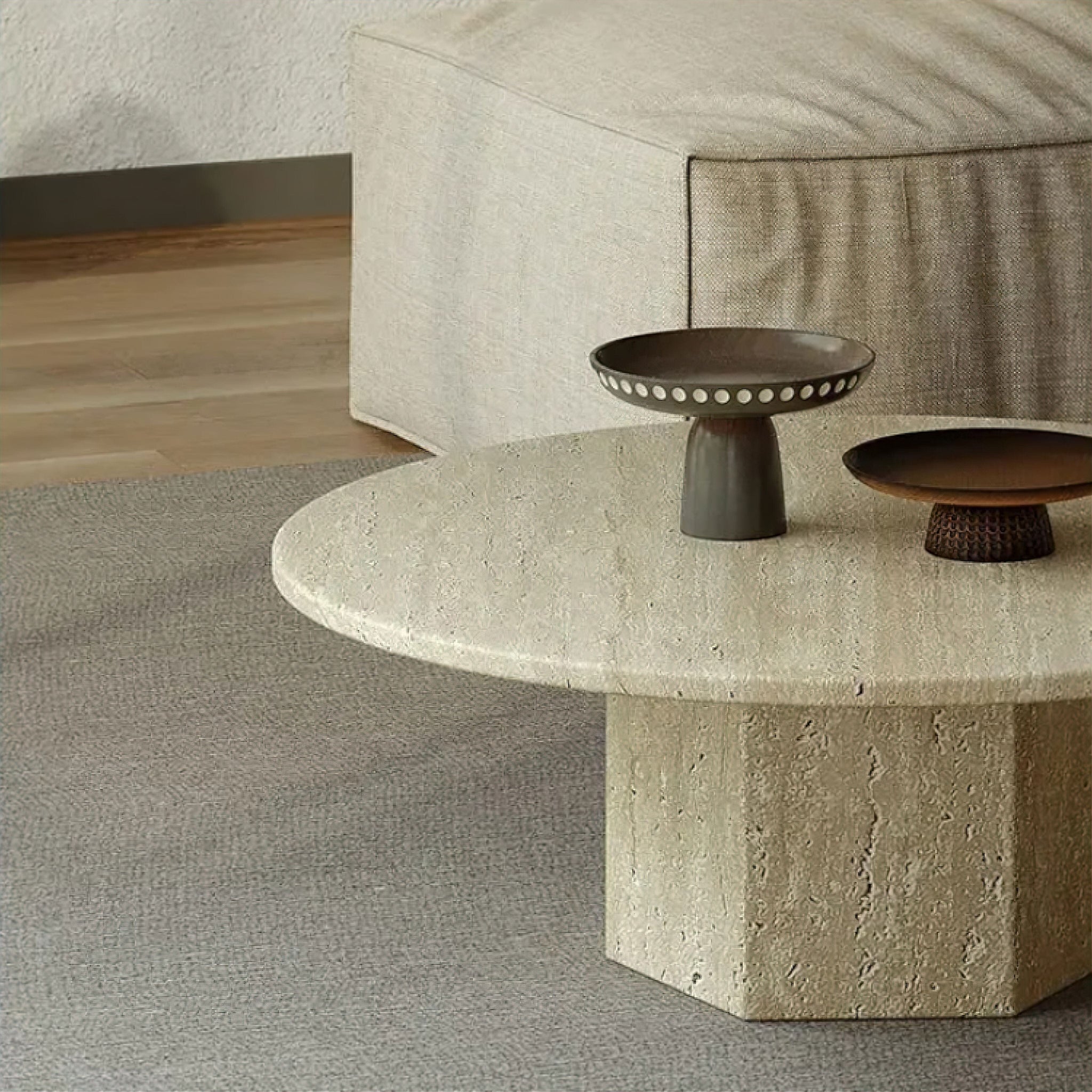 Audrey Travertine Coffee Table 