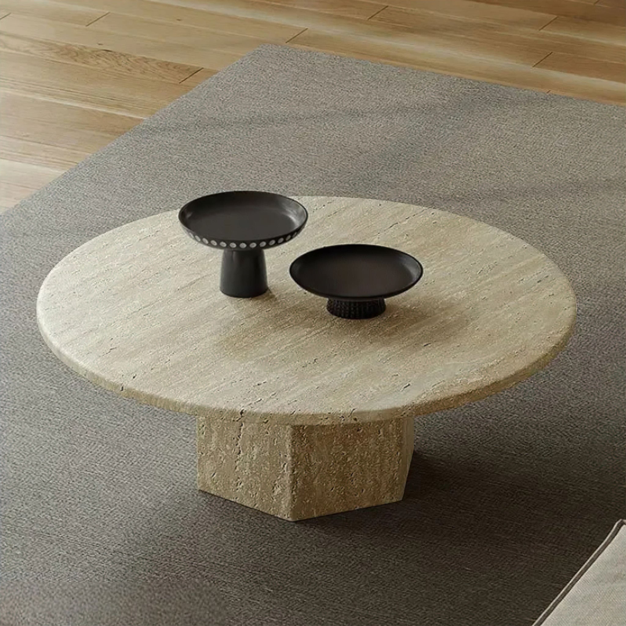 Audrey Travertine Coffee Table 