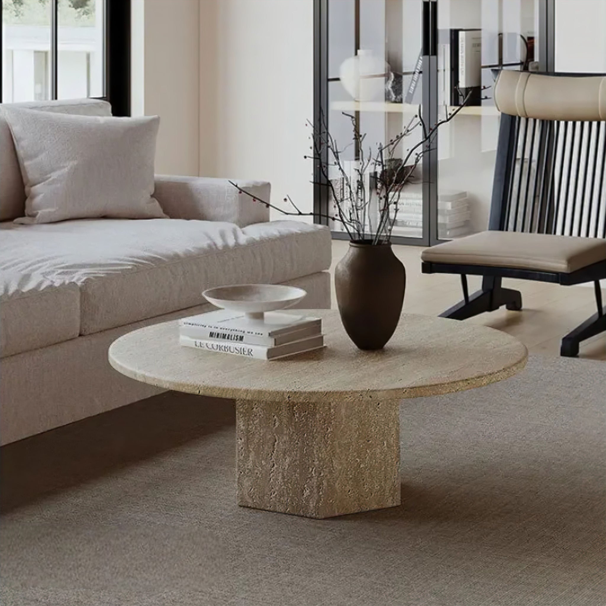 Audrey Travertine Coffee Table 