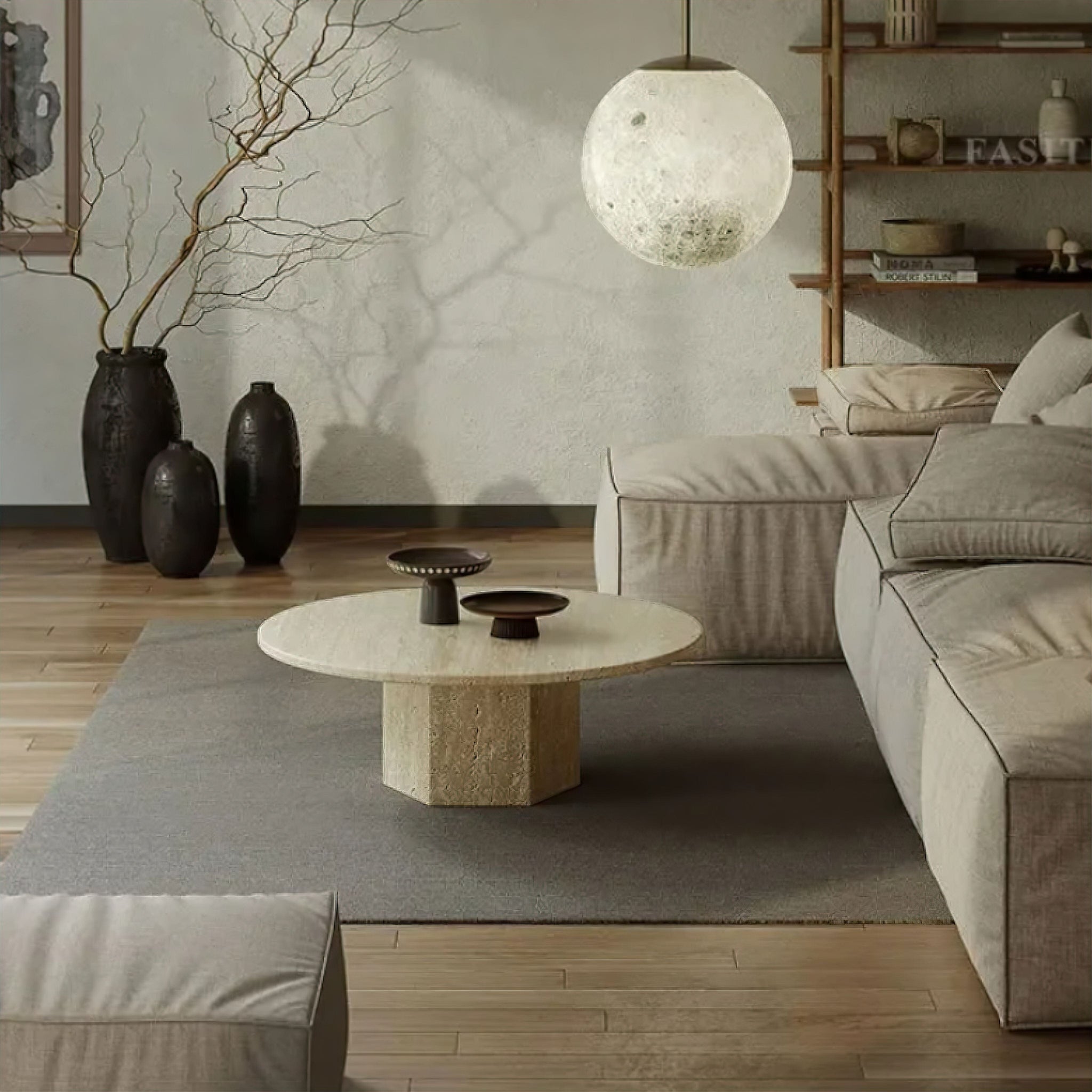 Audrey Travertine Coffee Table 