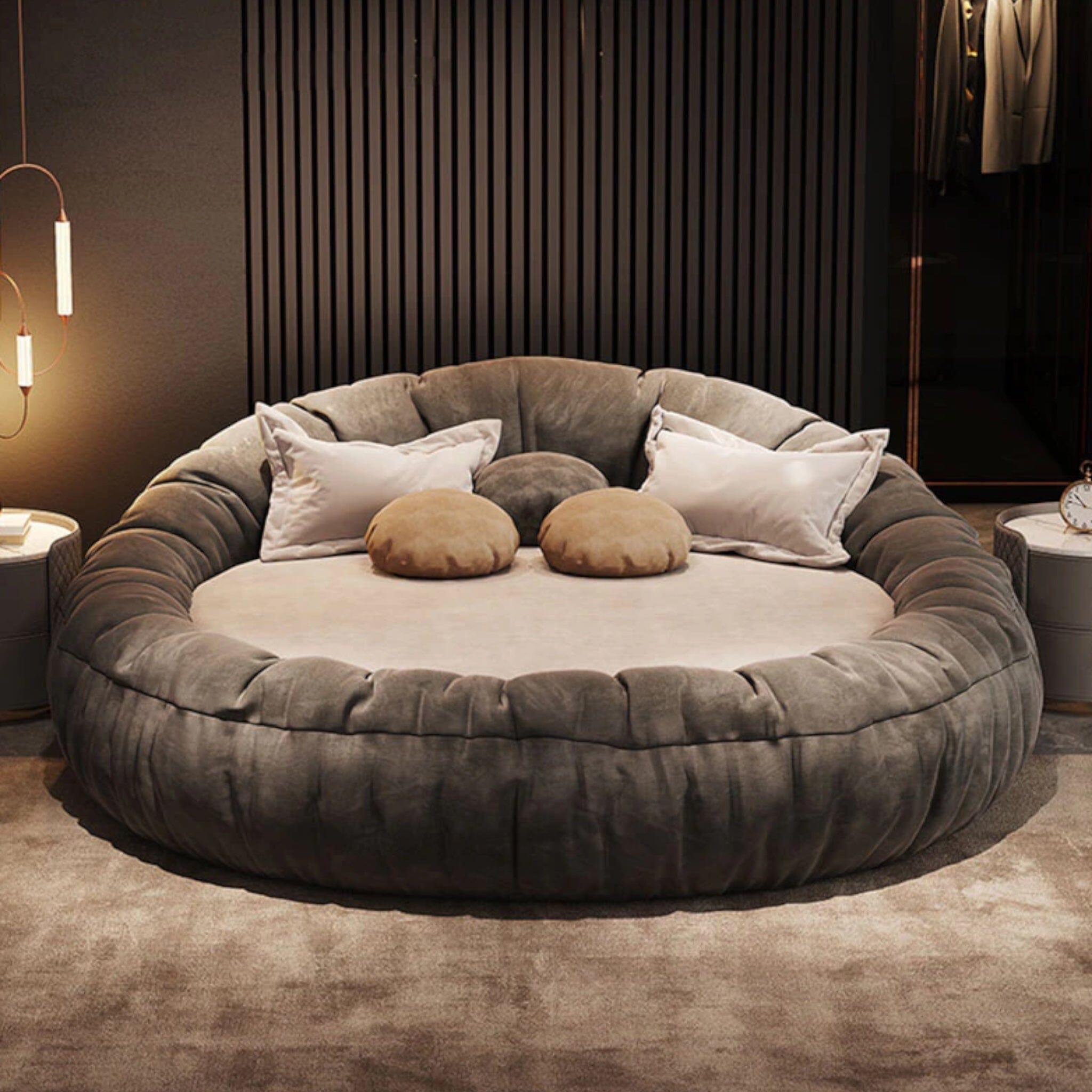 Bed With Rounded Posts Modern Minimalist Round Bed | Italian Design for Couples – Victoria Queen