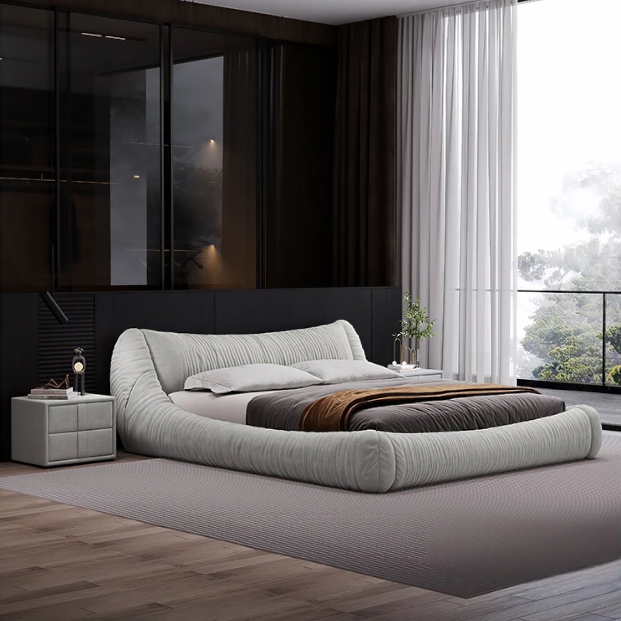 Candida Bed Light Grey 180cm x 200cm 