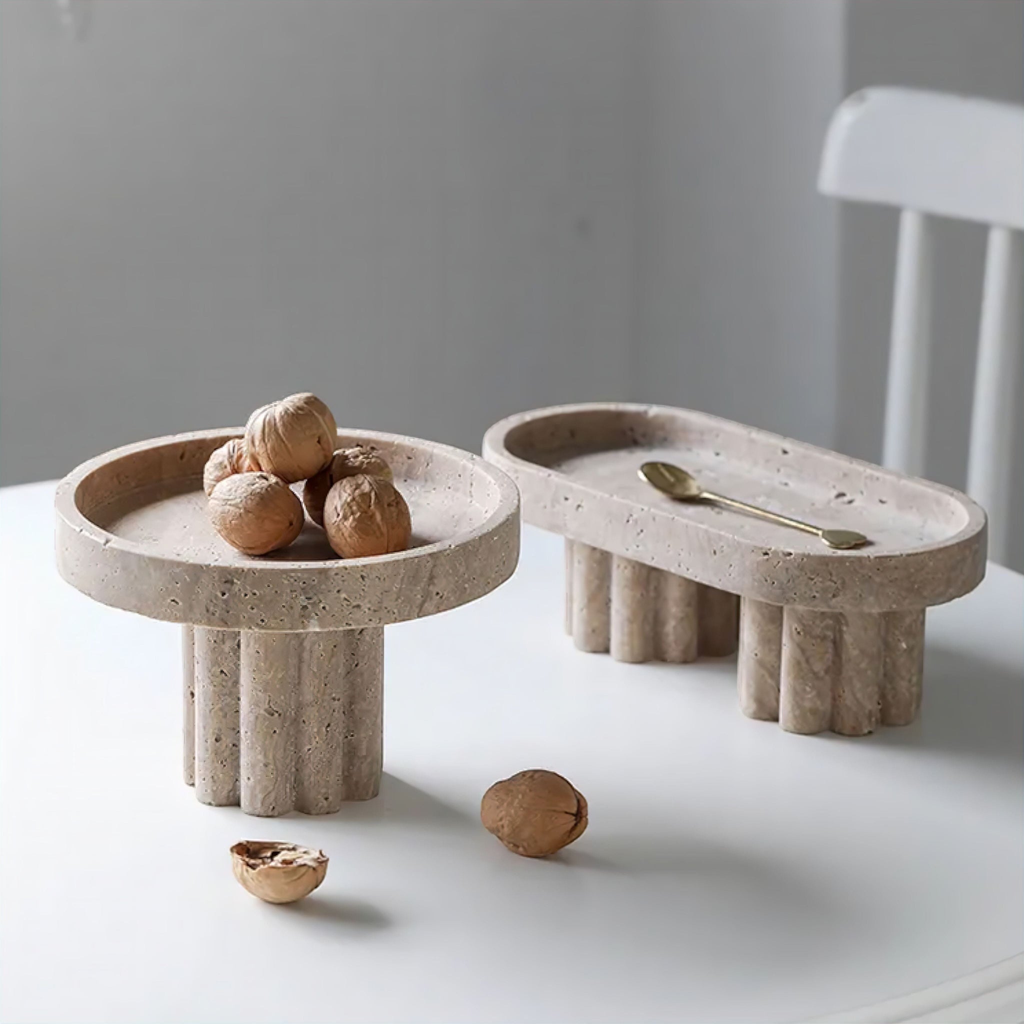 Carlotta Travertine Tray Decorative Trays 