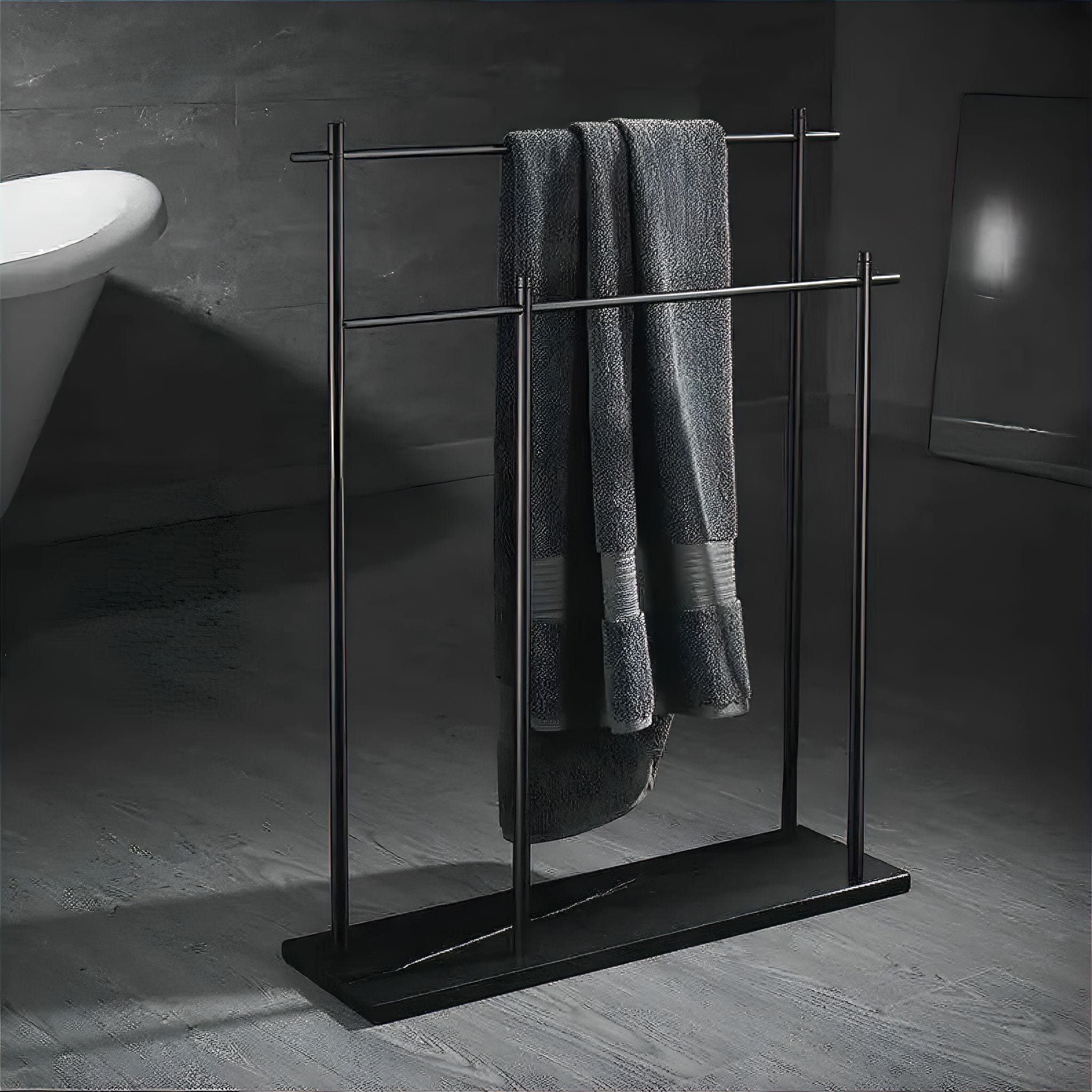 Caterina Towel Holder Black + Black 
