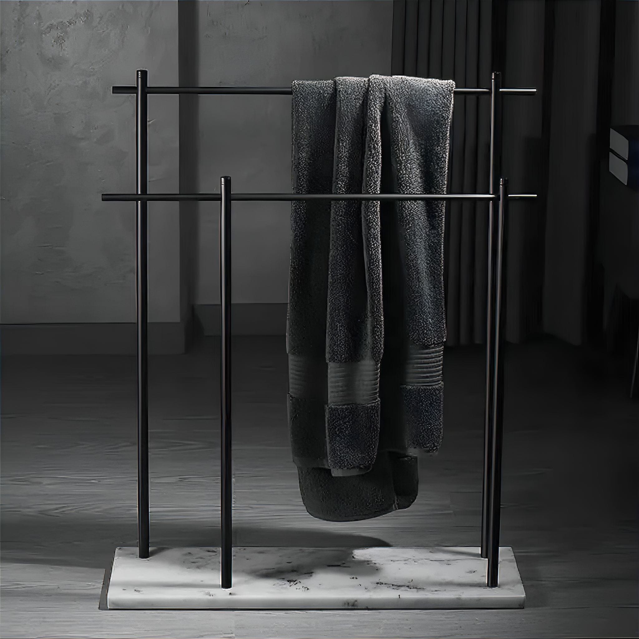 Caterina Towel Holder White + Black 