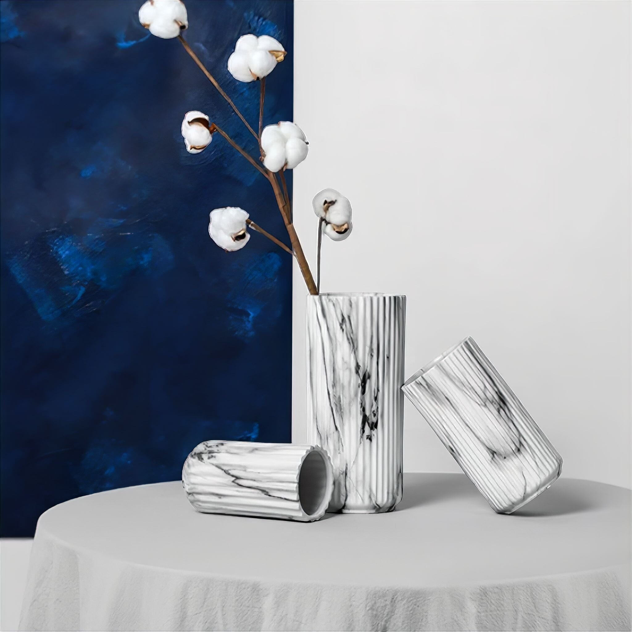 Ceramic Marble Look Vase 