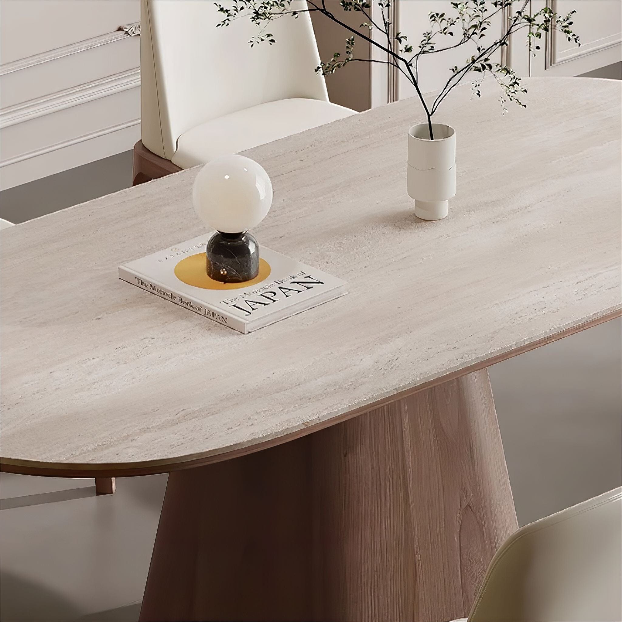 Charles Travertine Dining Table 