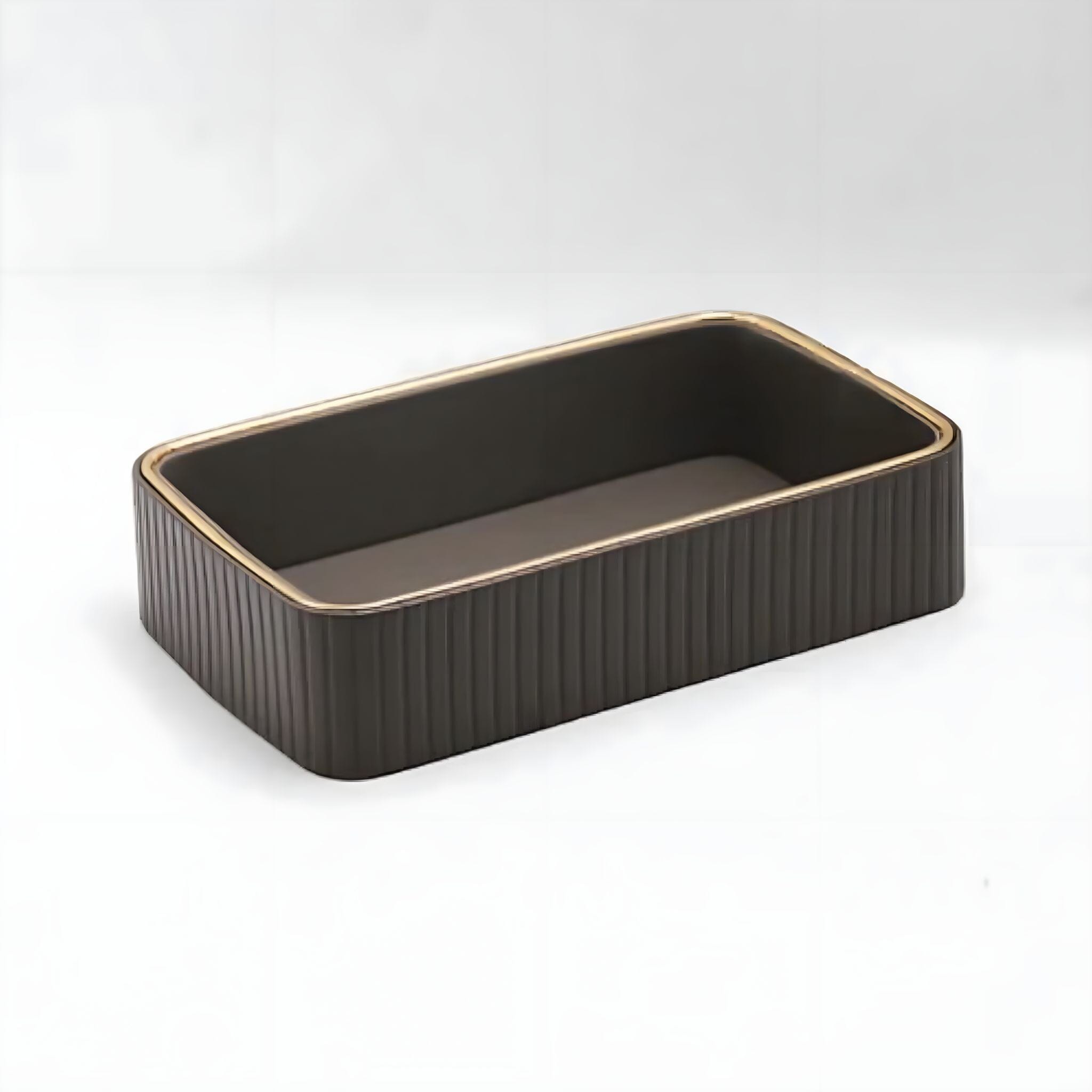 Chloe Storage Tray Decorative Trays Dark Grey 