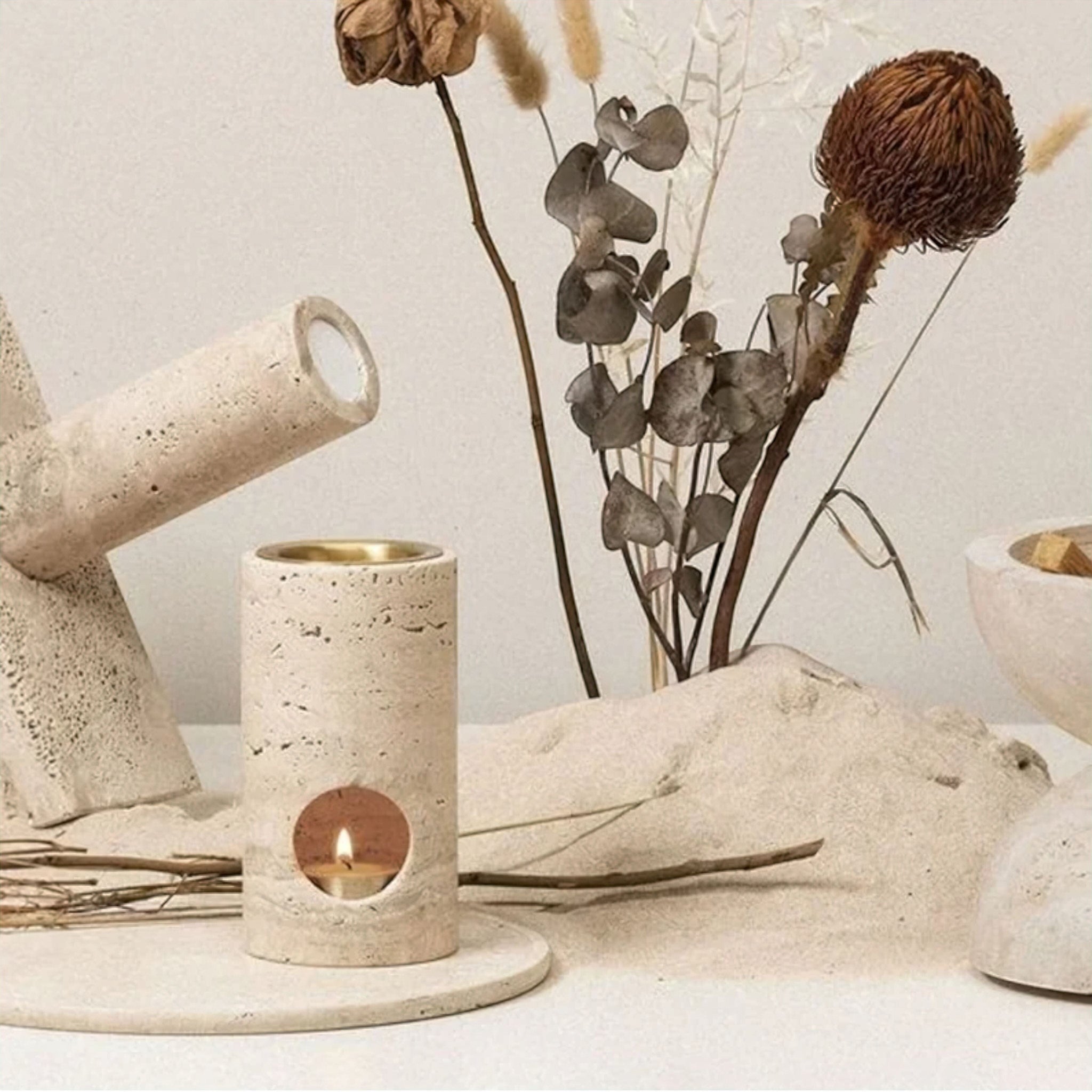 Christophe Travertine Oil Burner (JS) 