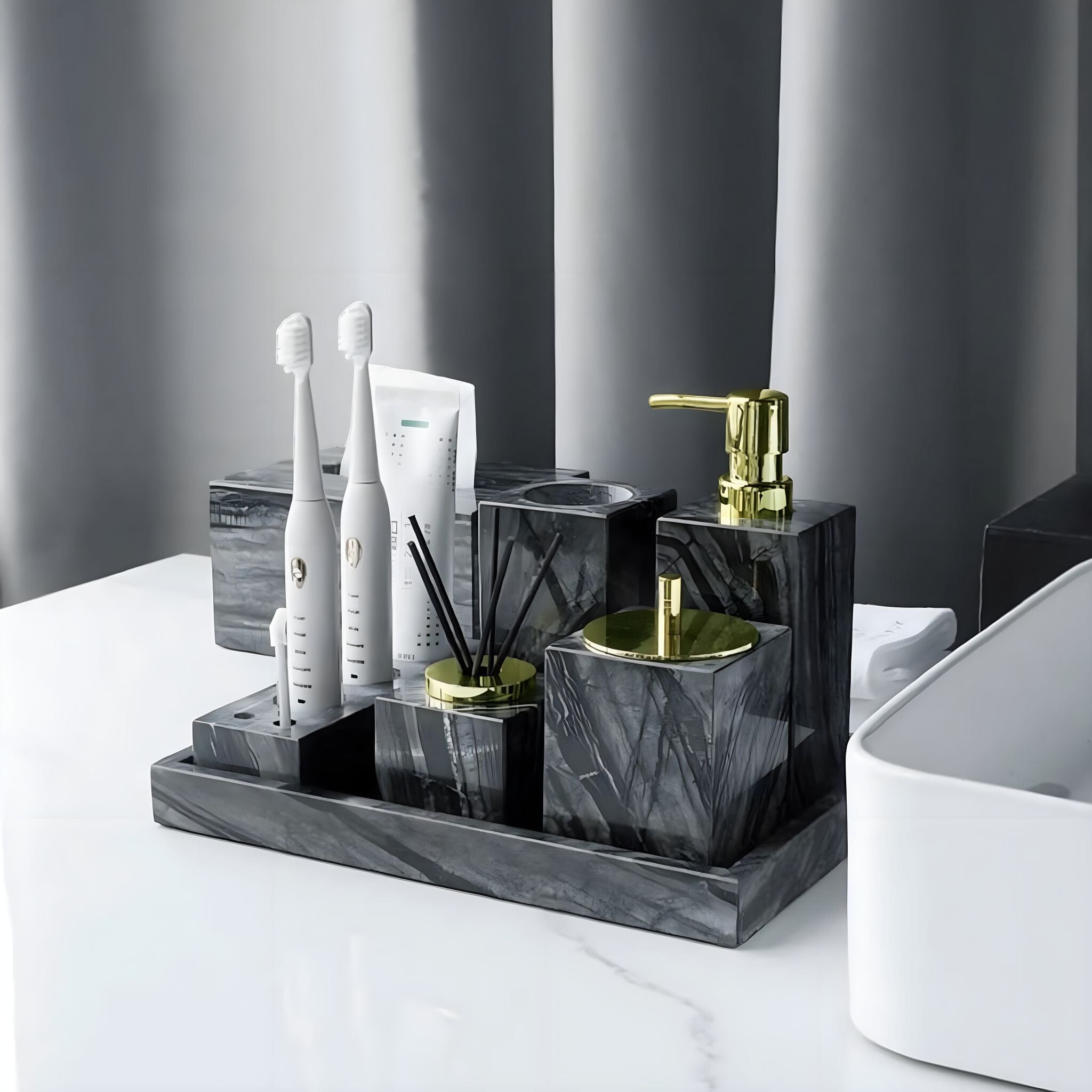 Claude Marble Bathroom Accessories Collection Bathroom Accessories 
