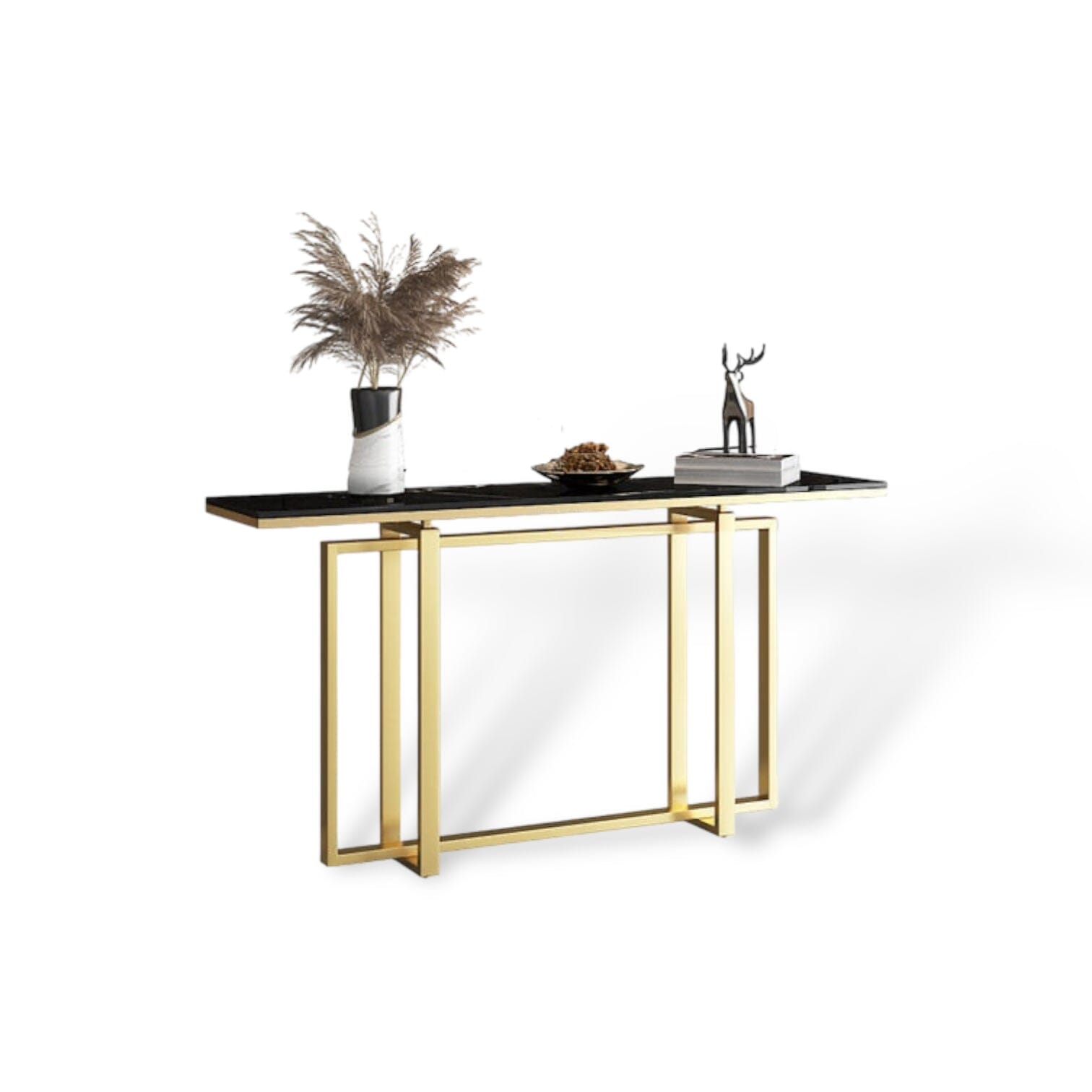 Corentin Hallway Table Hallway Table Gold + Black 80cm 