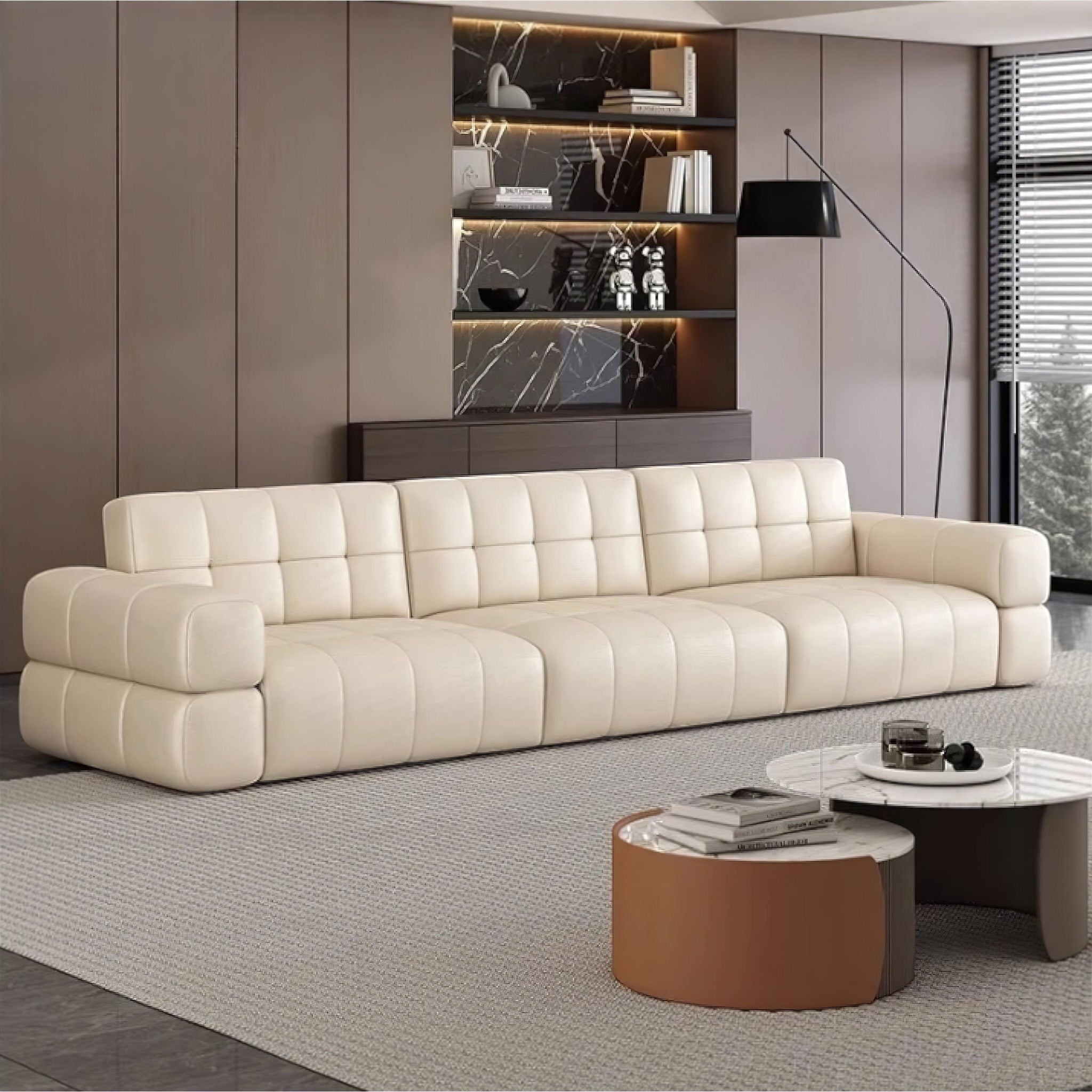 Cristiana Leather Sofa (JS) will redo display image 
