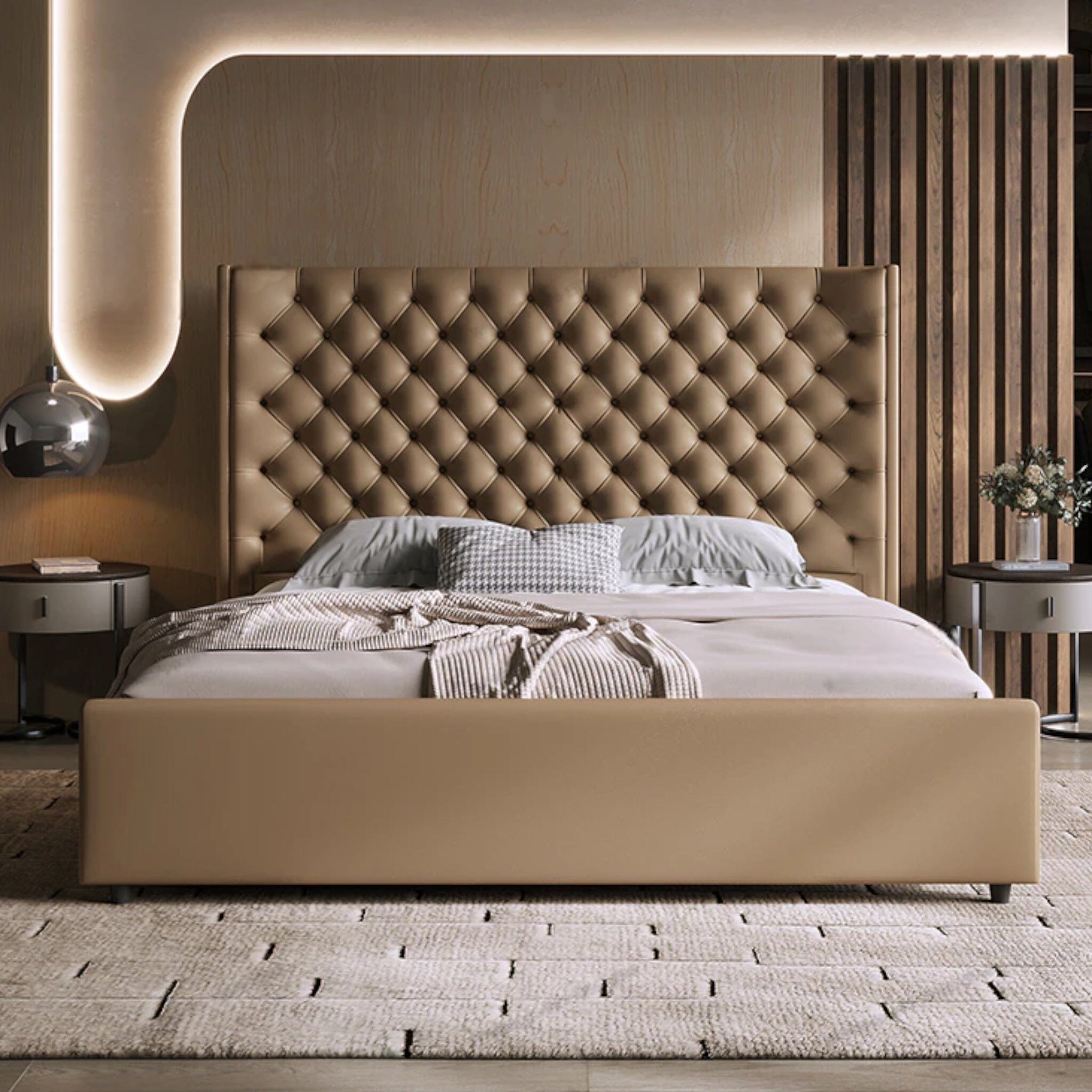 Denise Bed Bed Tan 150cm x 200cm 