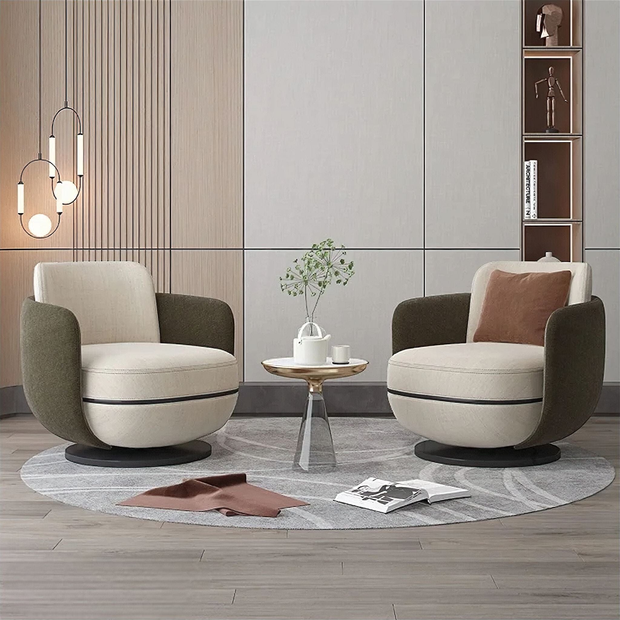 Diane Swivel Occasional Chair Sofa Khaki Green 