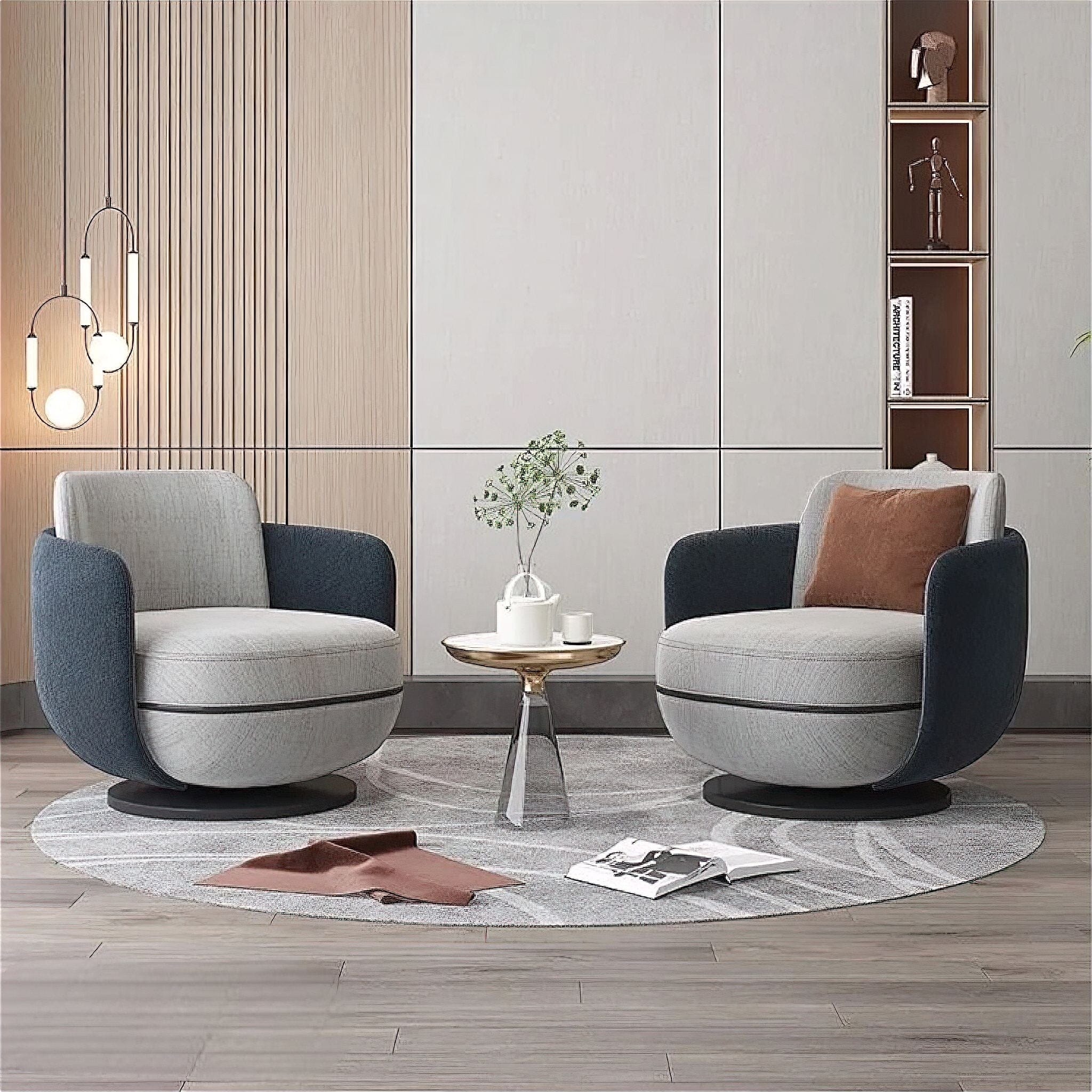 Diane Swivel Occasional Chair Sofa Navy 
