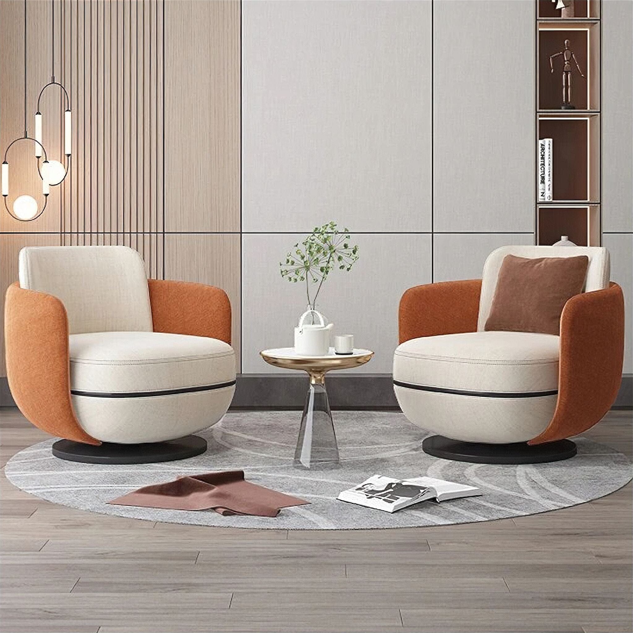 Diane Swivel Occasional Chair Sofa Orange 