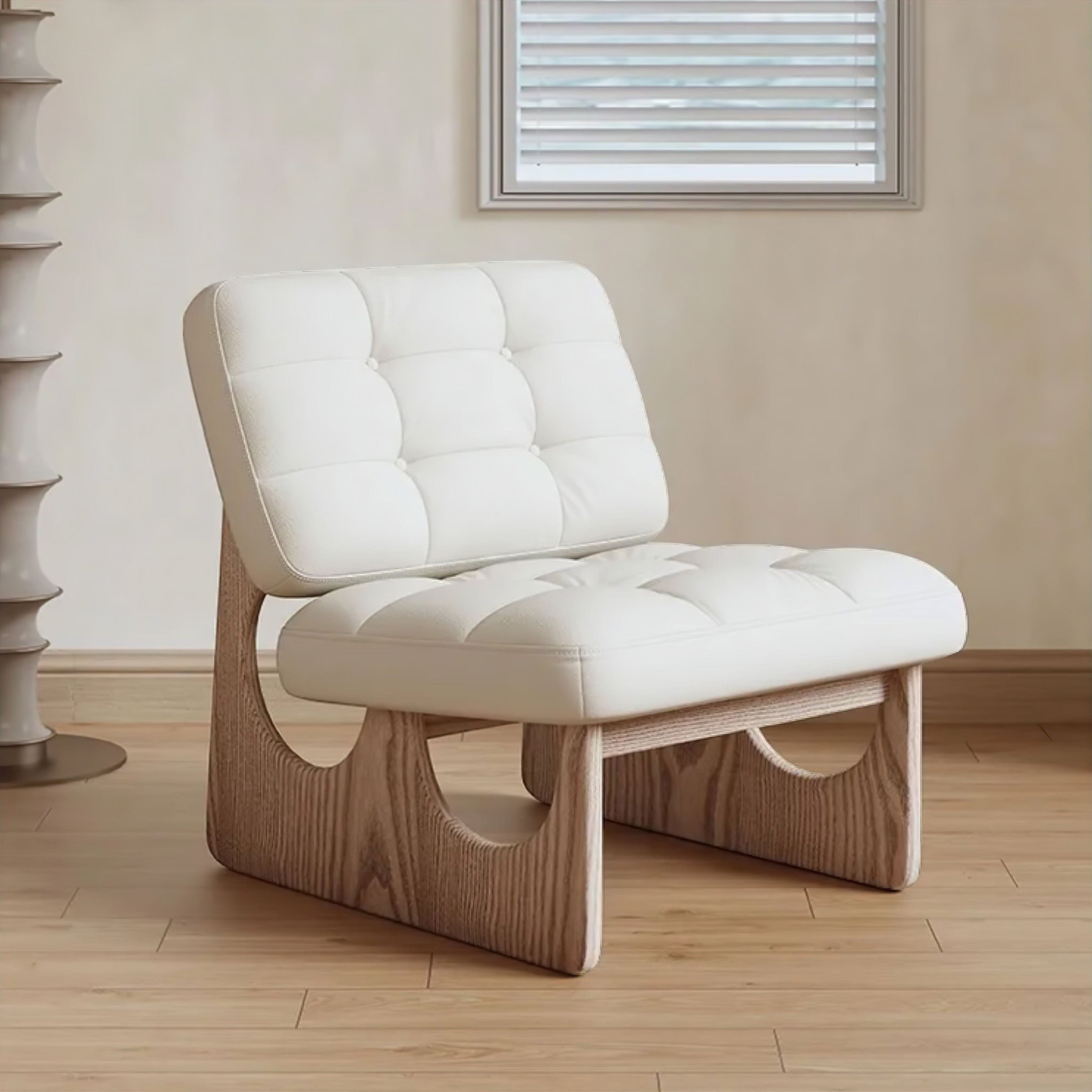 Dorian Occasional Chair Chair Ivory + Wood 
