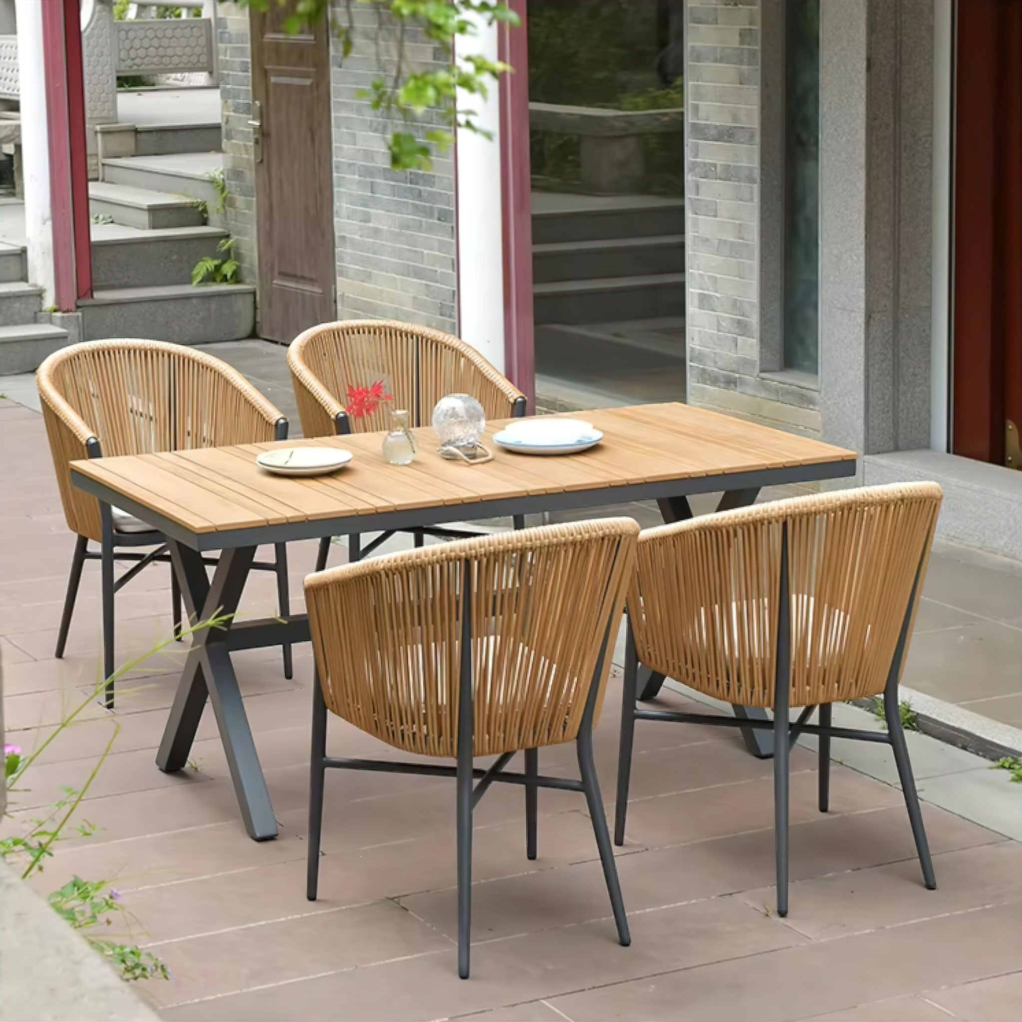 Elena Outdoor Table (include chairs as variant and add chair image - white background) 