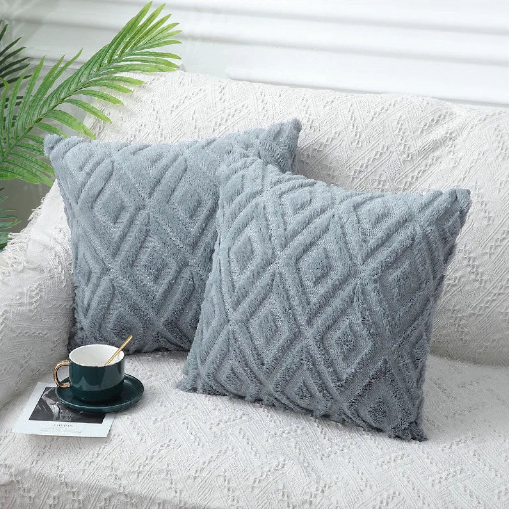 Eleonora Cushion Cover Grey 40 x 40cm 