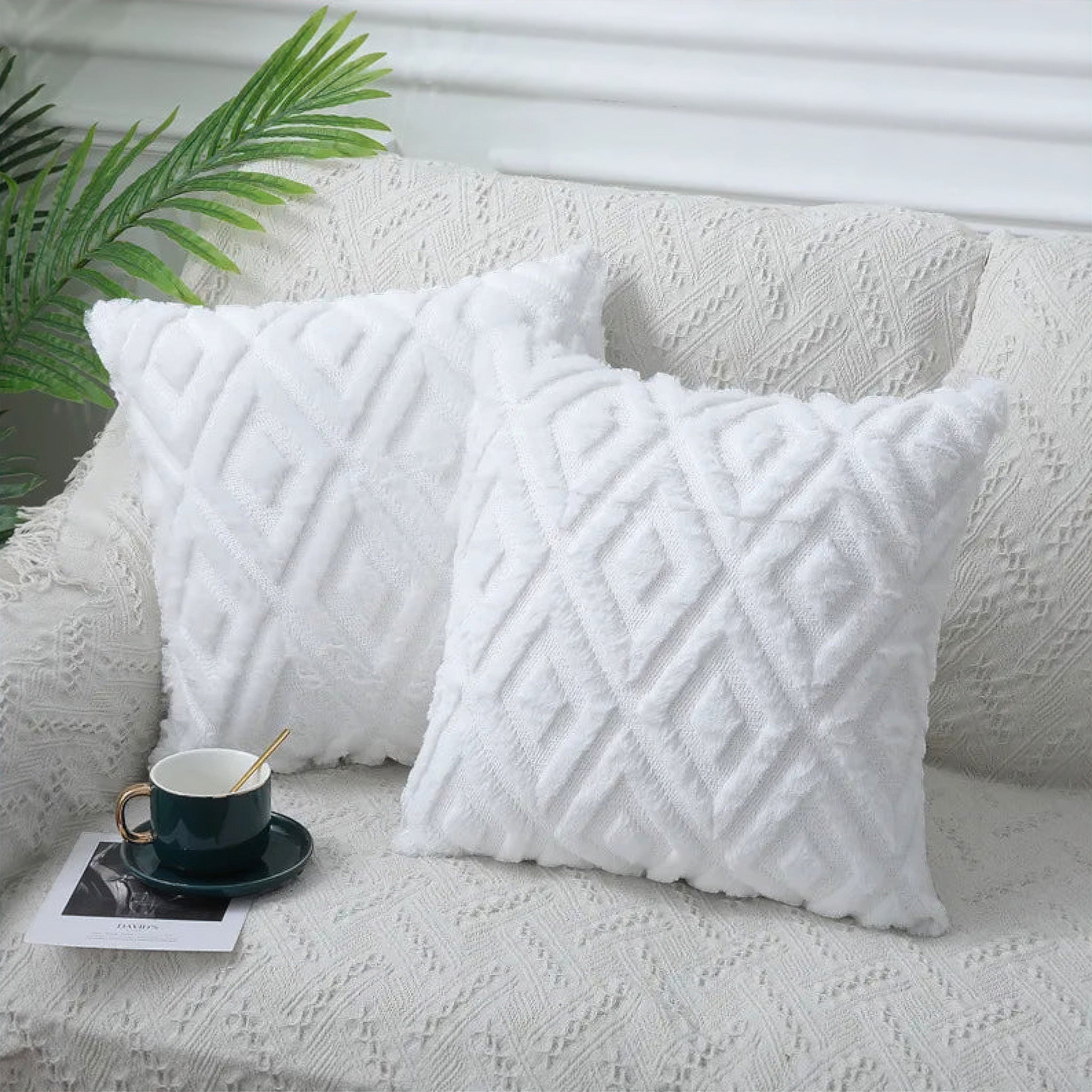 Eleonora Cushion Cover White 40 x 40cm 