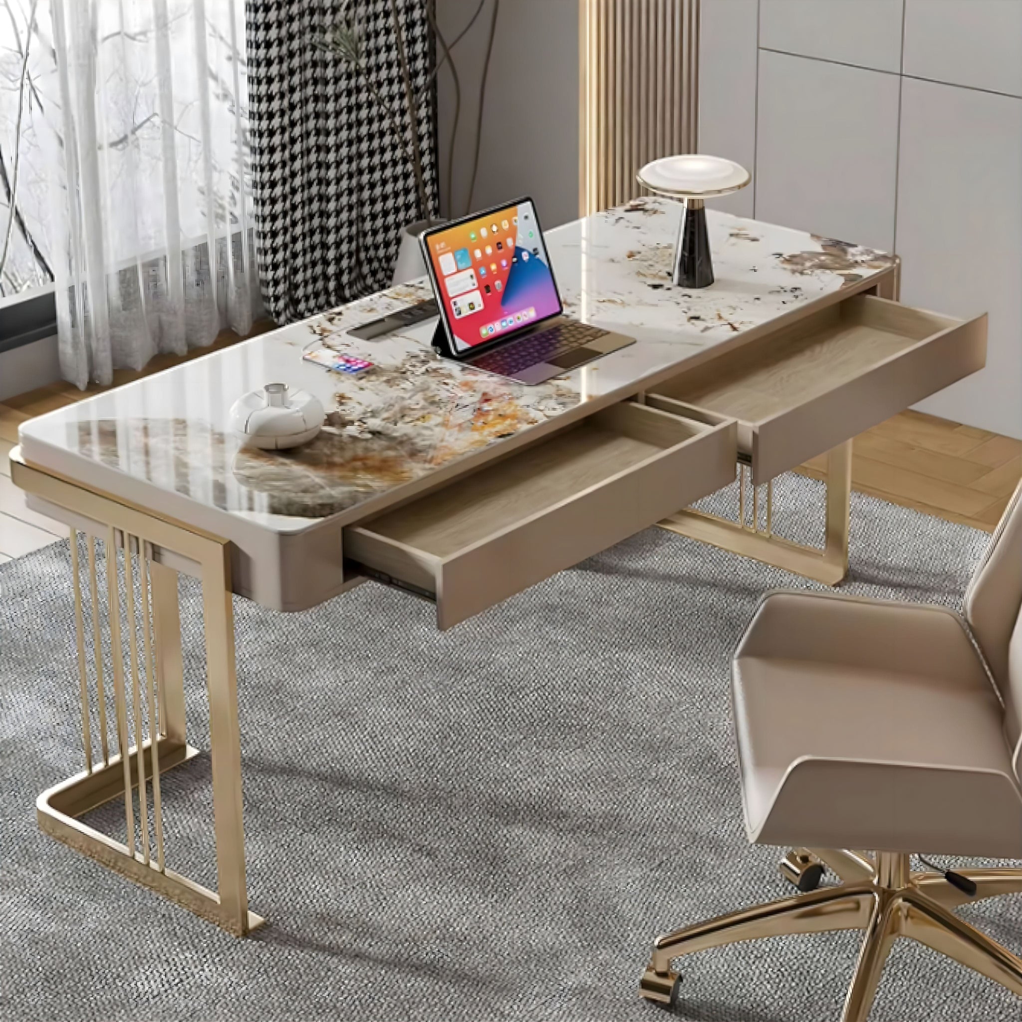 Emanuele Slate Office Desk 