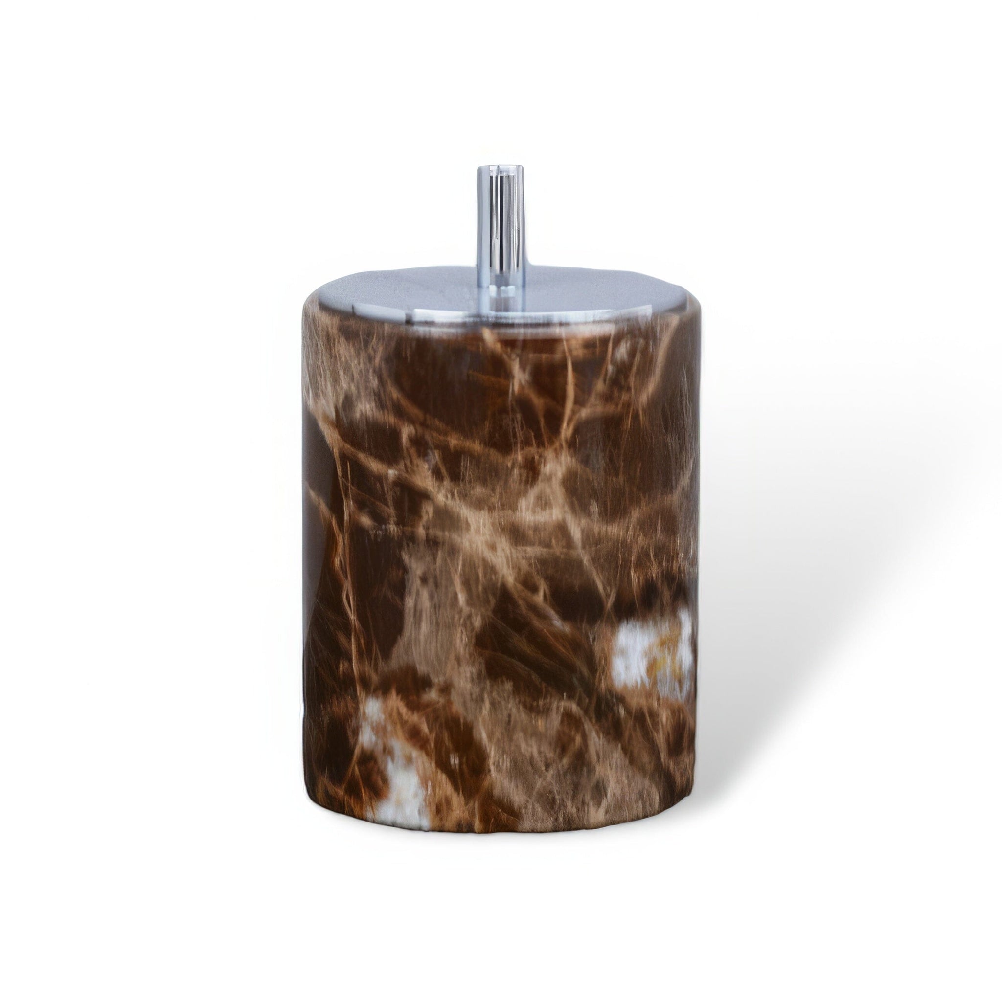 Emperador Dark Marble Bathroom Collection Bathroom Accessories Cotton swab Box C 