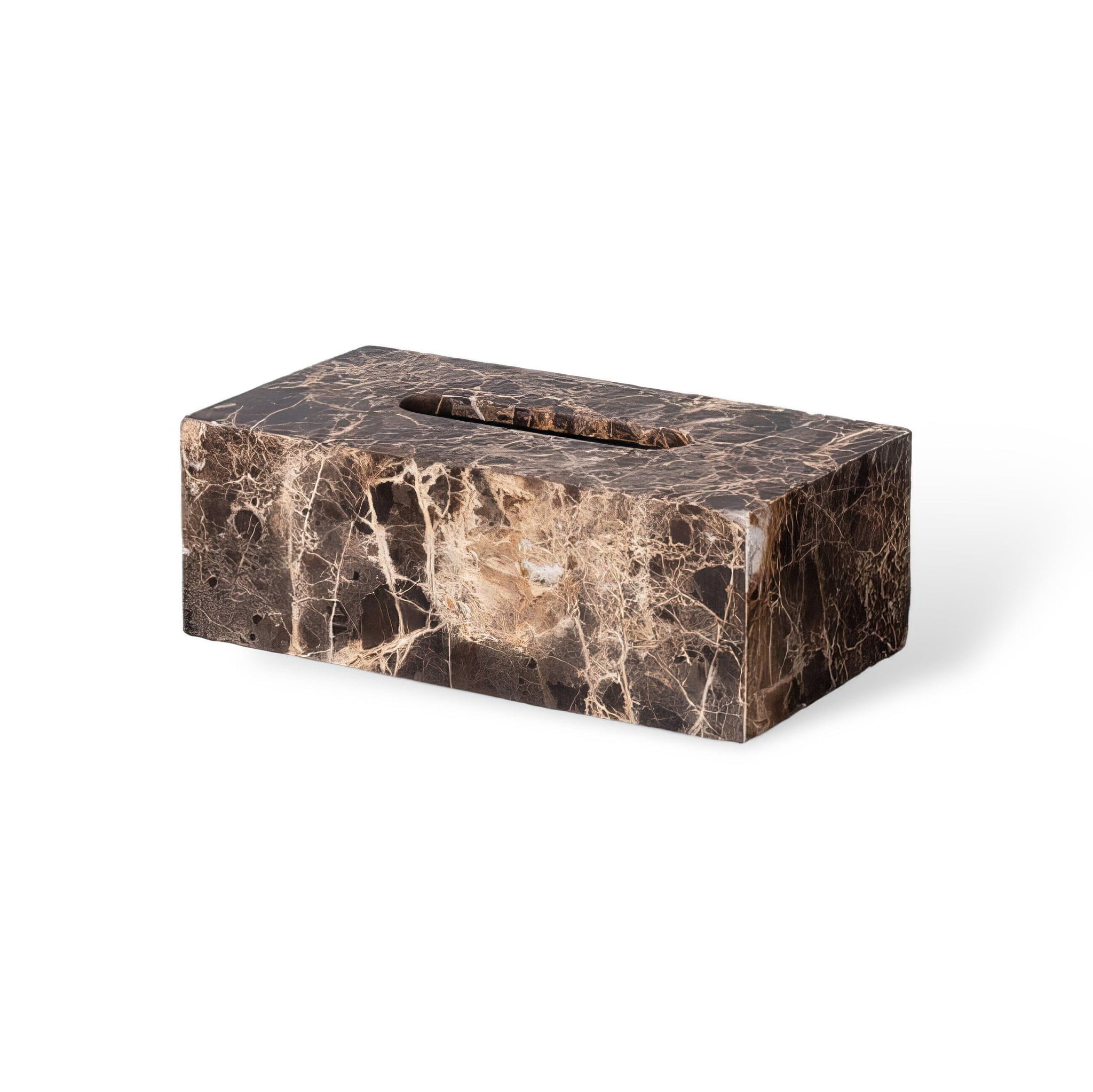 Emperador Dark Marble Bathroom Collection Bathroom Accessories Tissue Box 