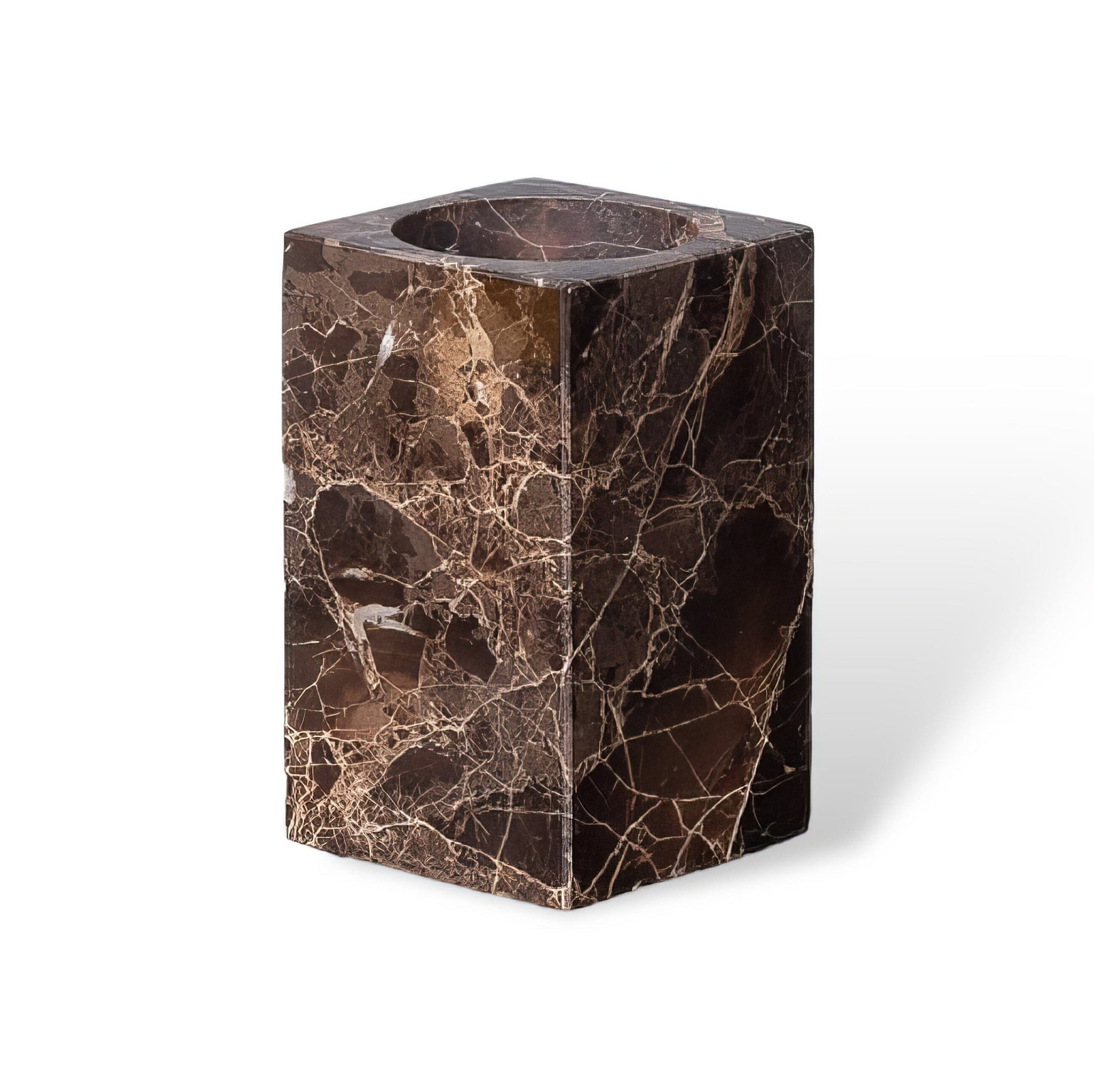 Emperador Dark Marble Bathroom Collection Bathroom Accessories Toothbrush Holder A 