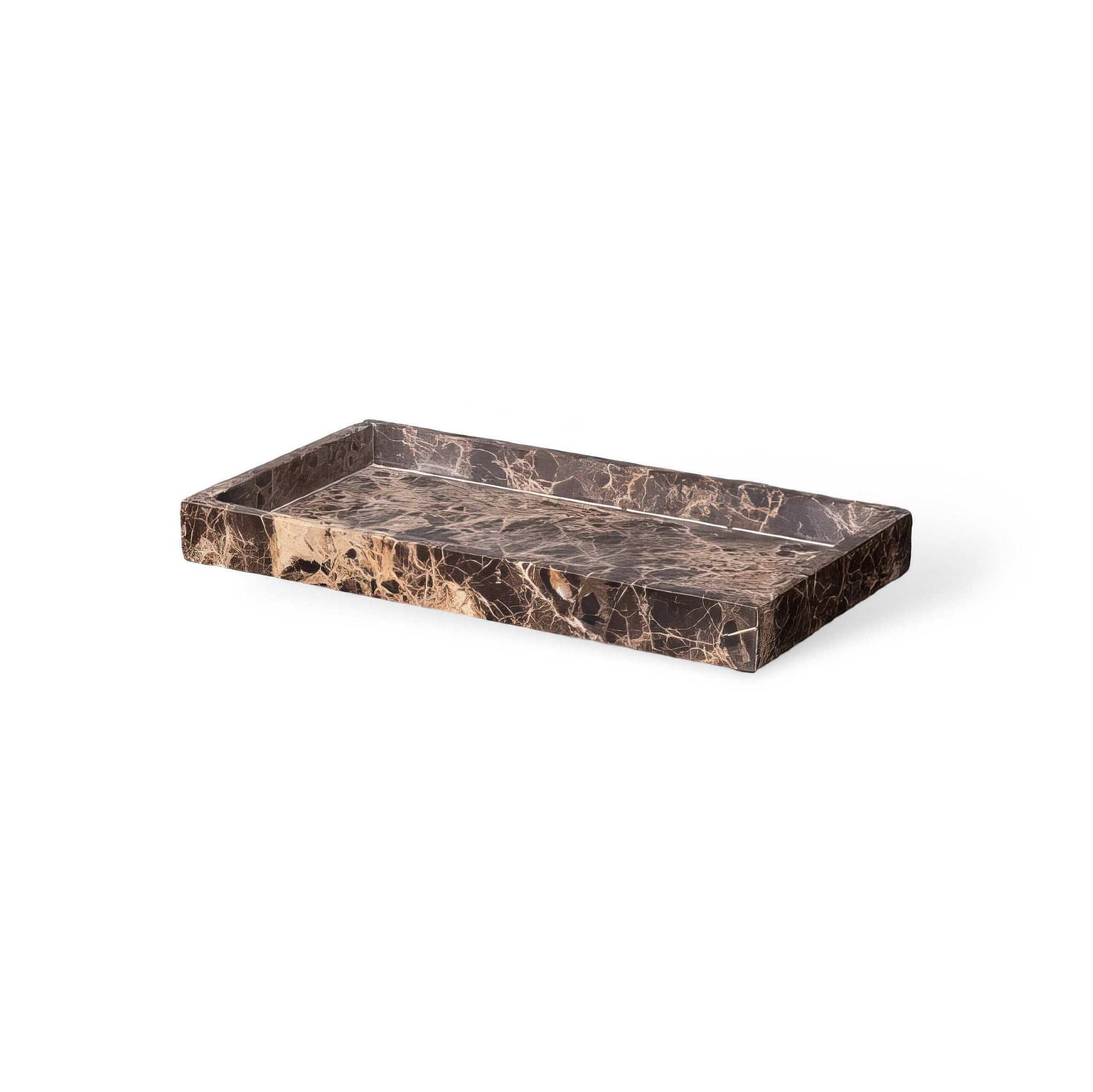 Emperador Dark Marble Bathroom Collection Bathroom Accessories Tray B 