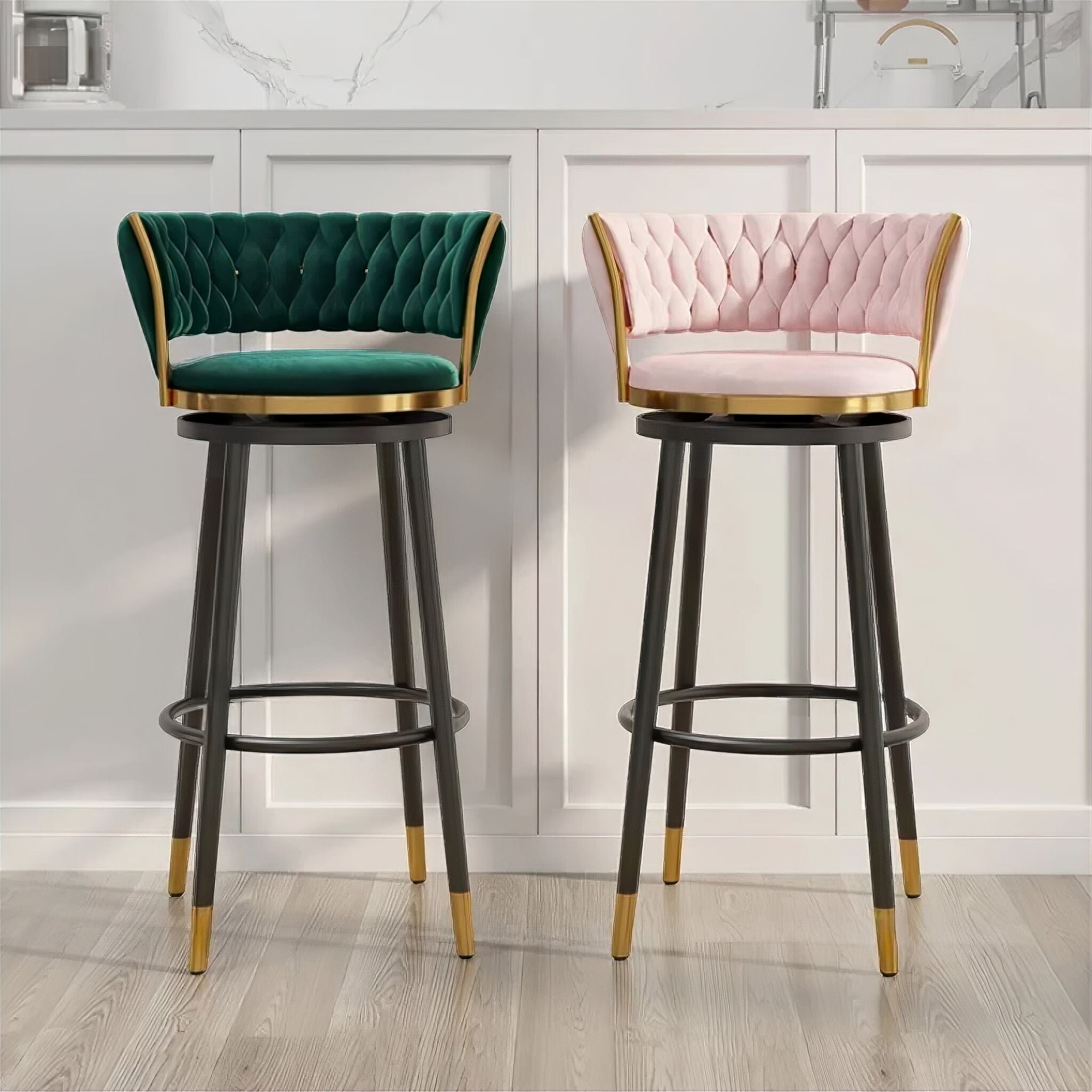 Enzo Bar Stools Emerald Green 65cm 
