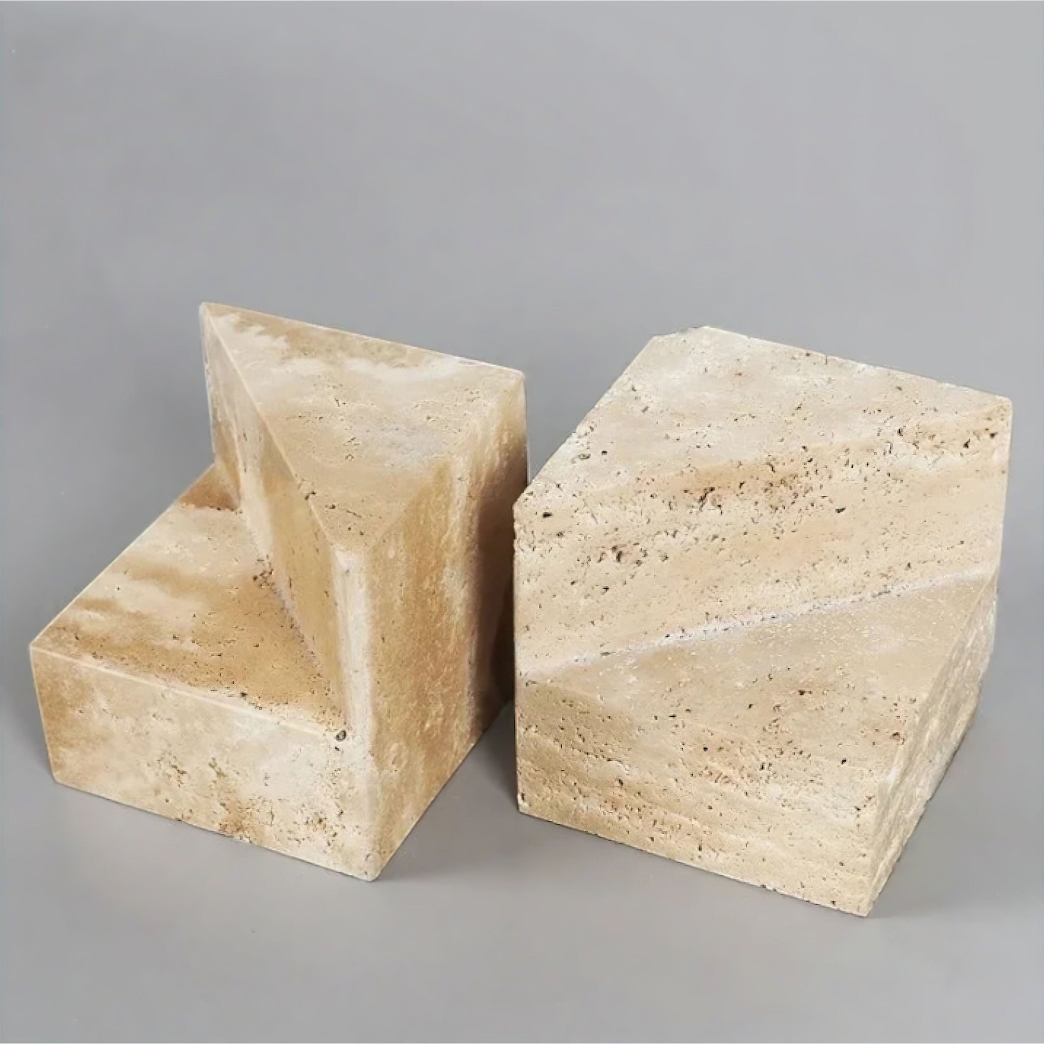 Enzo Travertine Bookends Set (JS) 