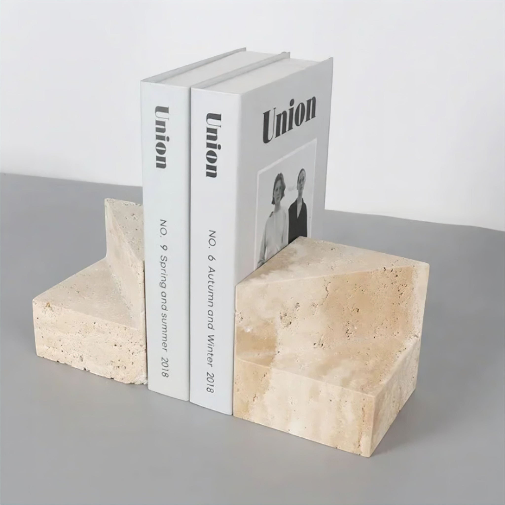 Enzo Travertine Bookends Set (JS) 