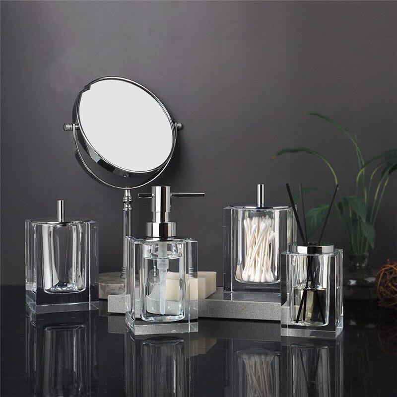 Eva Crystal Glass Bathroom Accessories Set Bathroom Accessories 
