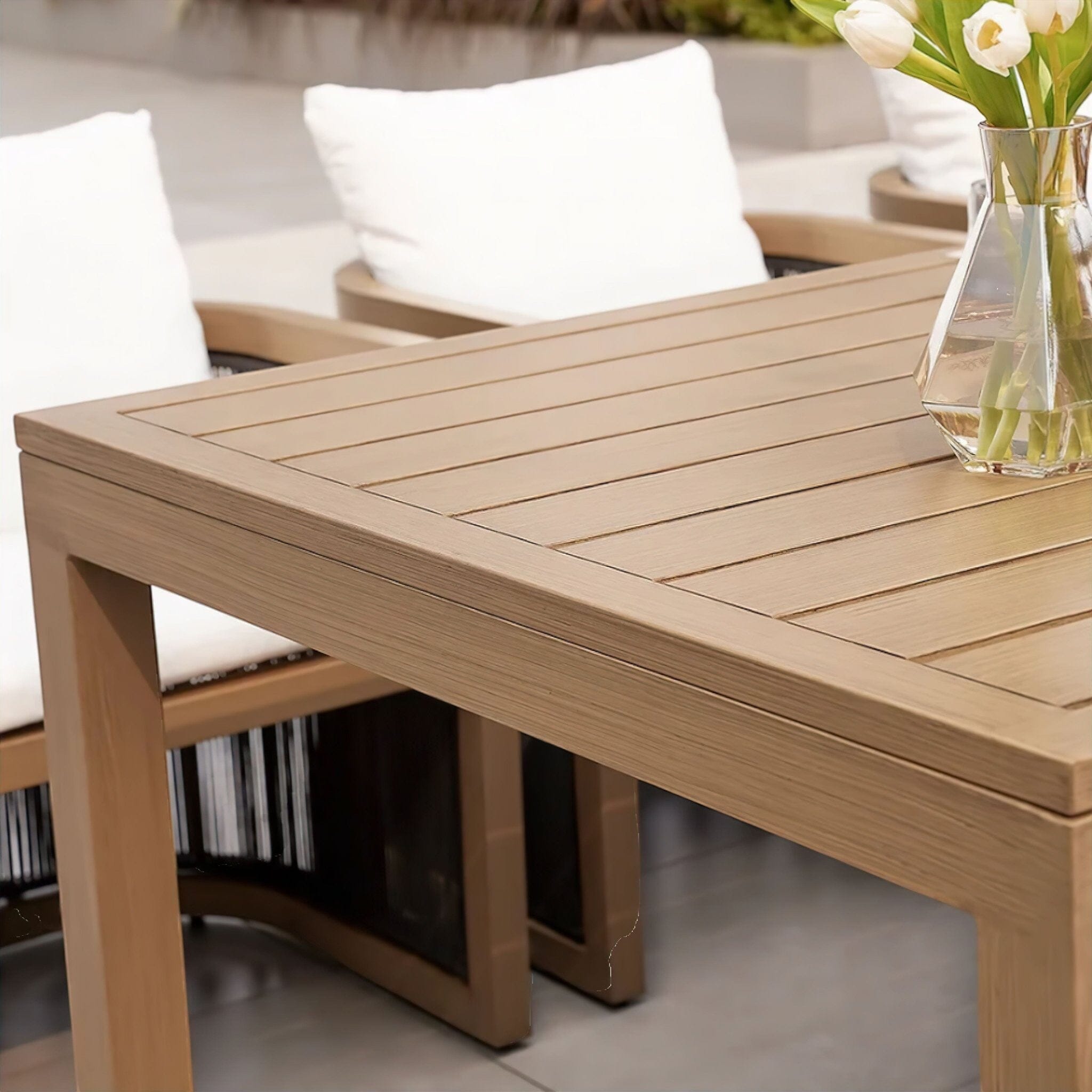 Federico Dining Table (add chairs and white background variant image) 