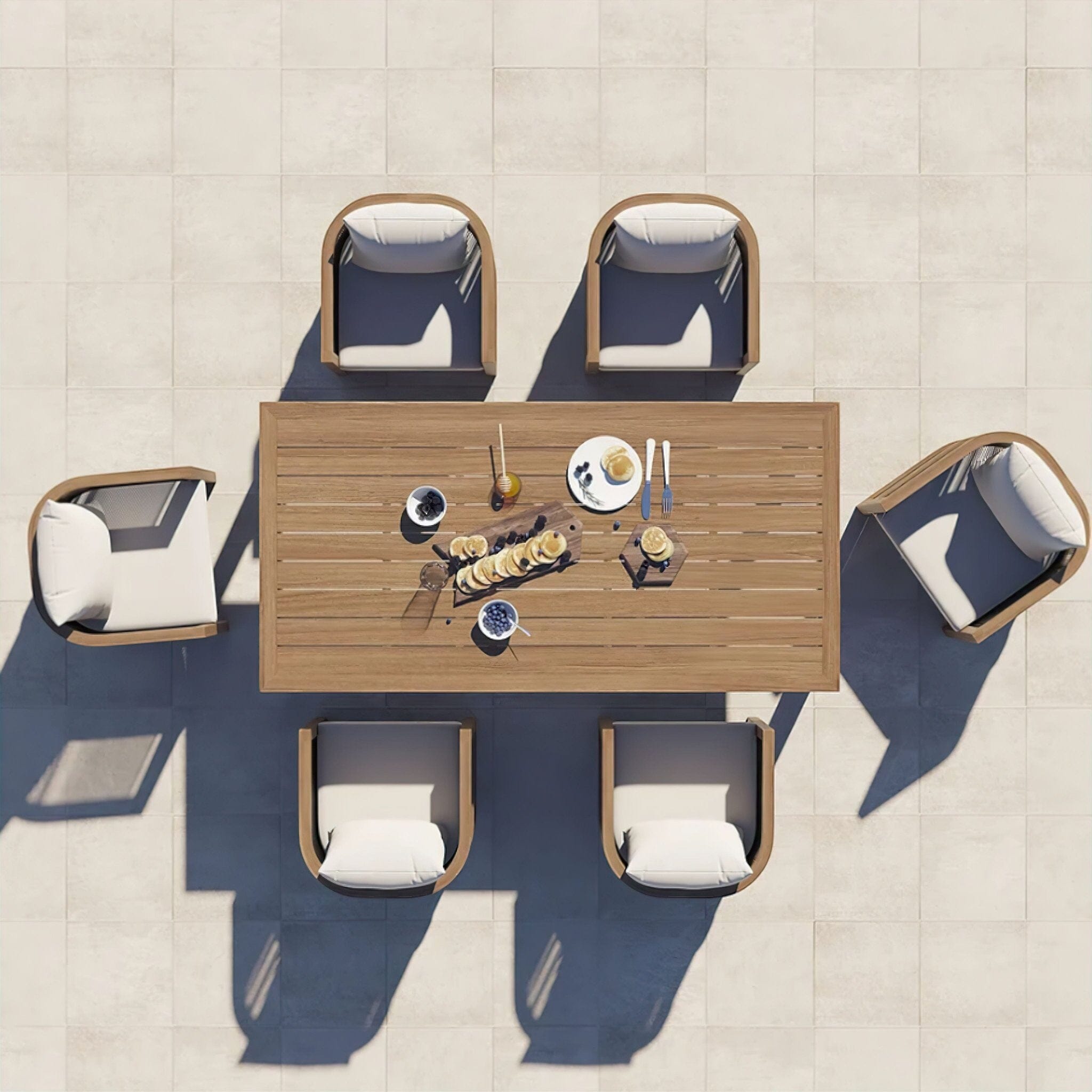 Federico Dining Table (add chairs and white background variant image) 