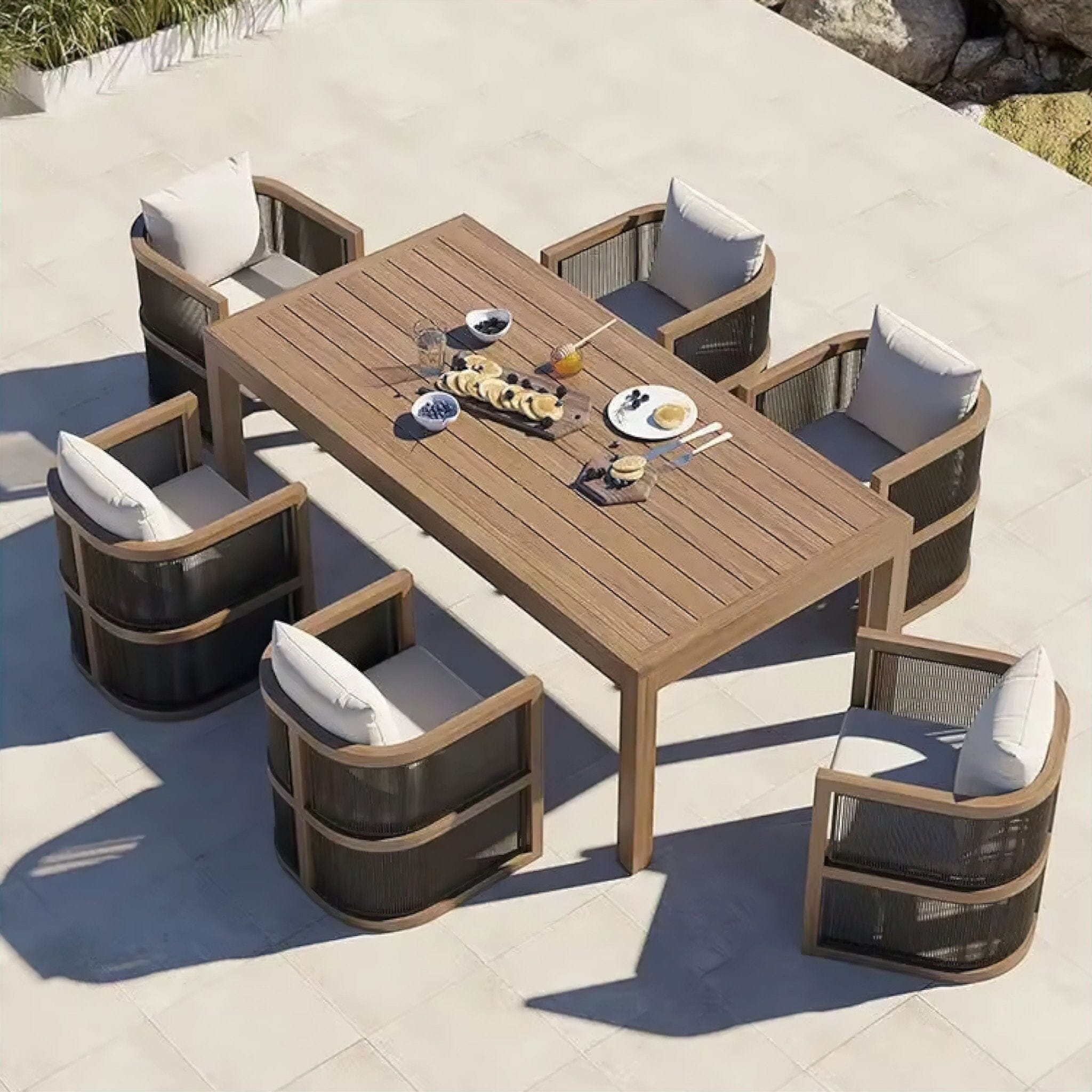 Federico Dining Table (add chairs and white background variant image) 