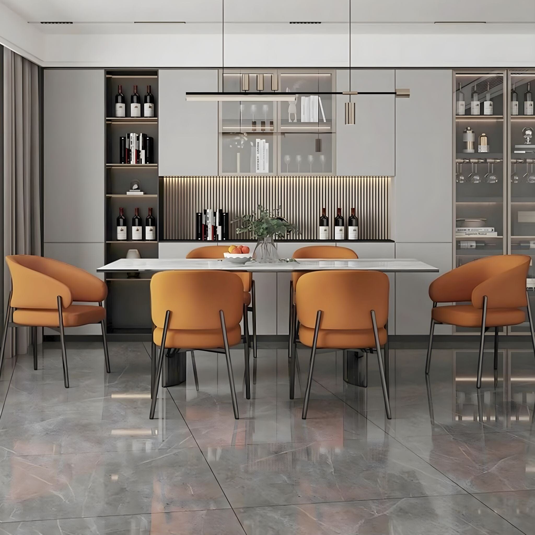 Fleur Dining Chair Chair Orange + Black 