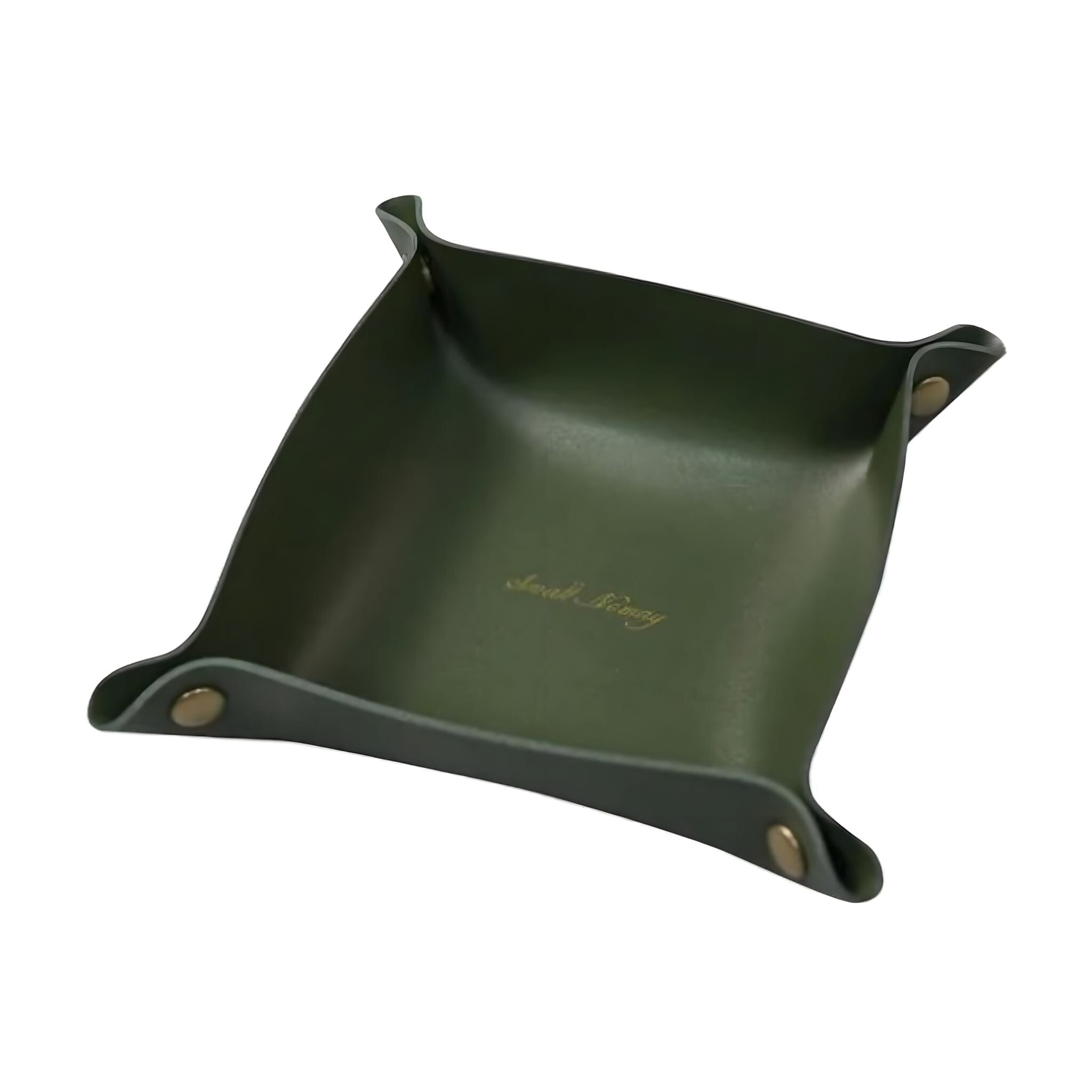 Folded Treasure Tray Decorative Trays 25 x 25cm Green 