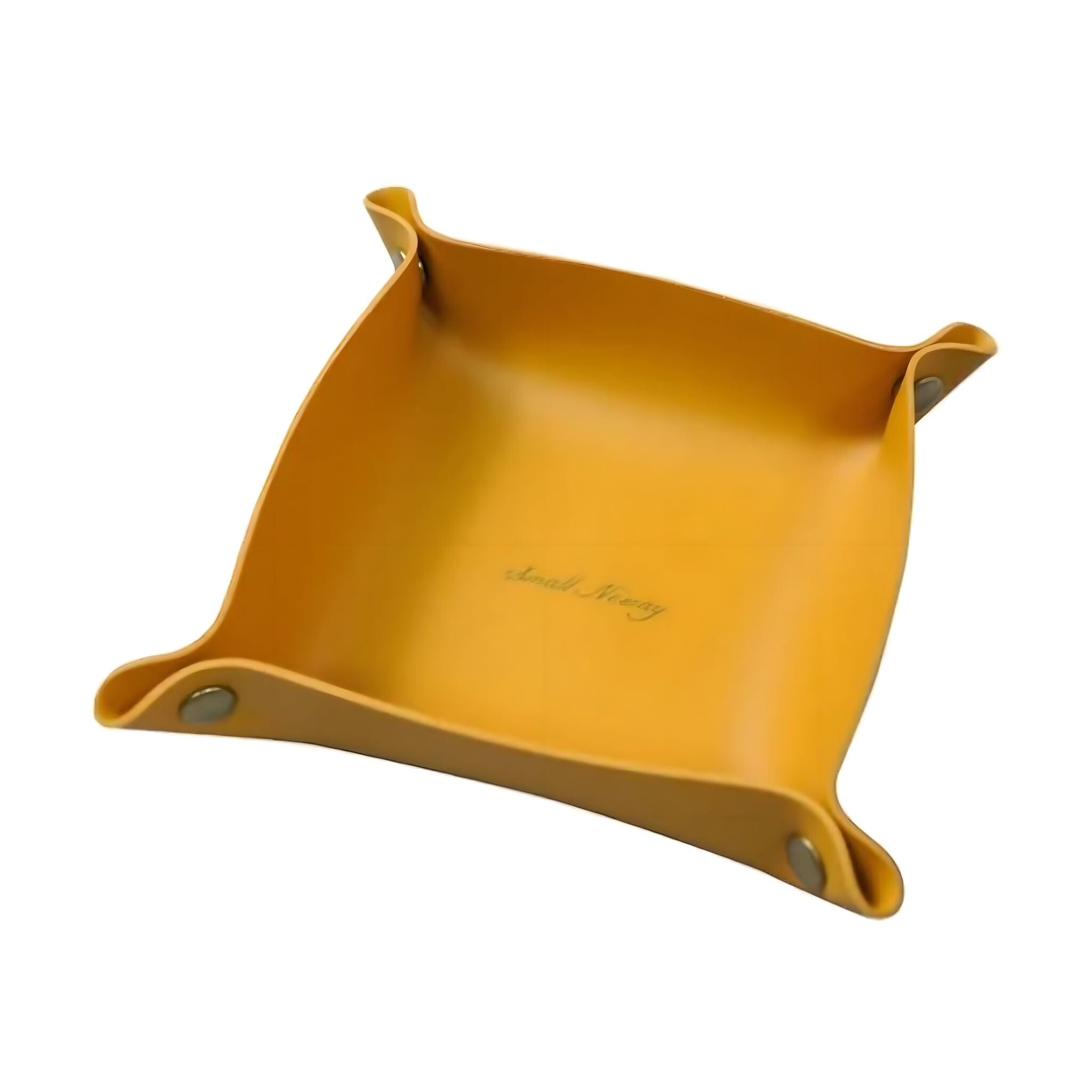 Folded Treasure Tray Decorative Trays 25 x 25cm Yellow 